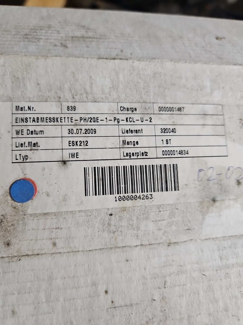 Dr.Kornder Einstabmesskette EB-000000325-000 / PH/2GE-1-Pg-KCL-U-2 NEU