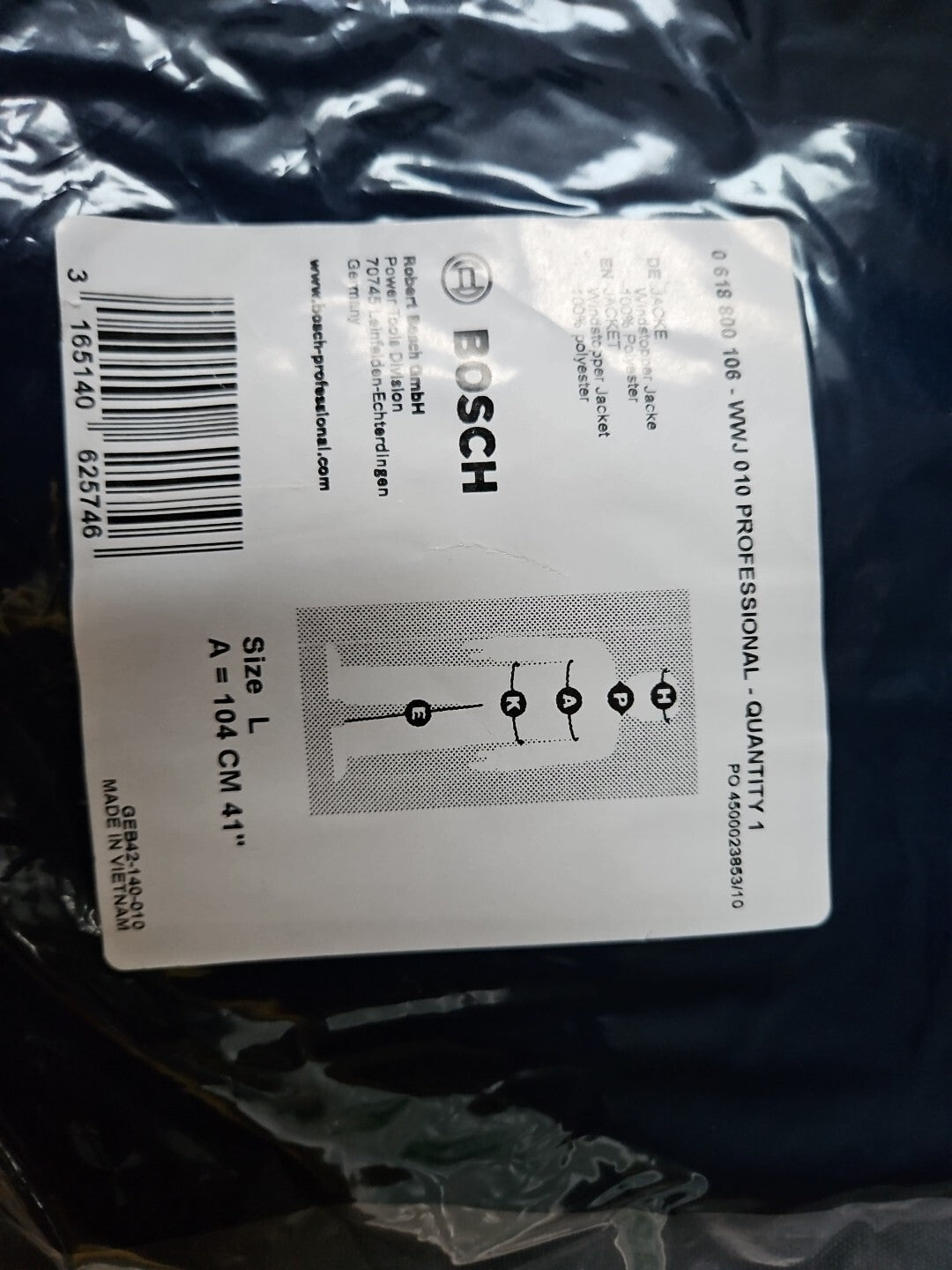 Bosch WWJ 010 Professional JACKE, 0618800106, 3165140625746, Neu/ovp, New Sealed