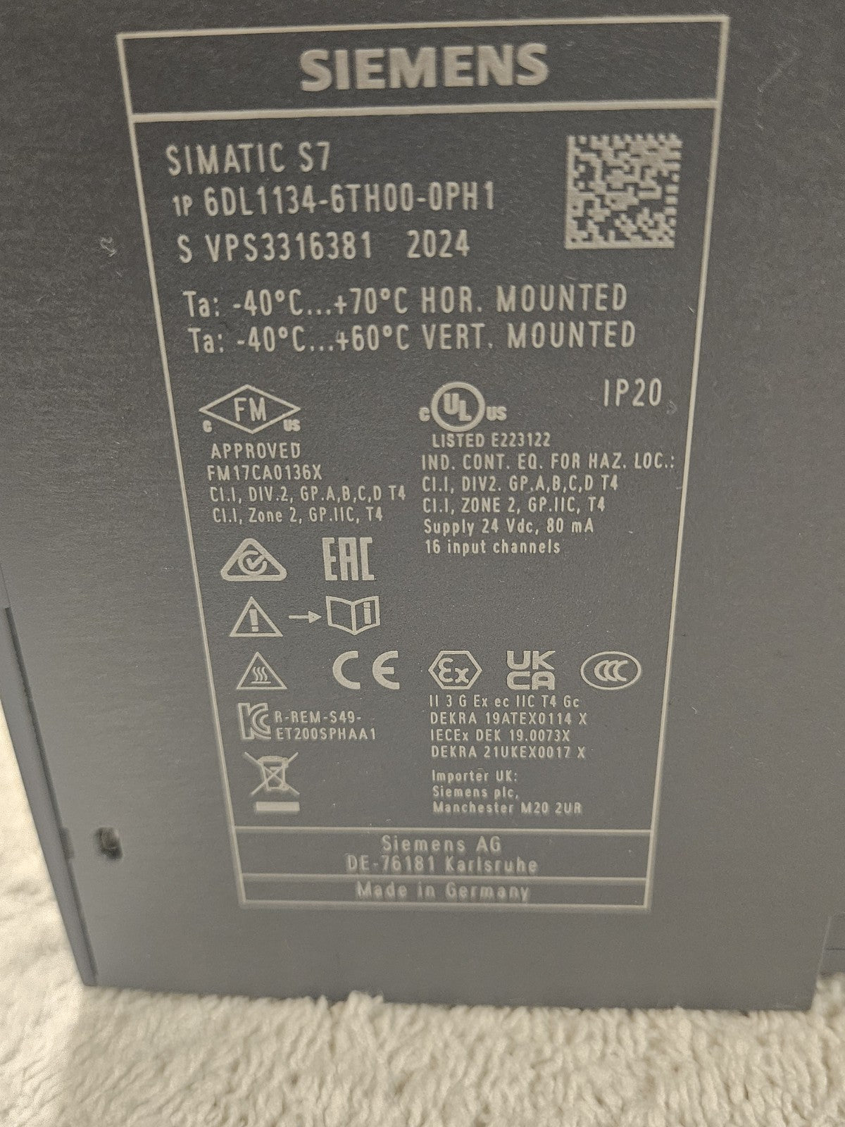 Siemens 6DL1134-6TH00-0PH1, AI 16XI 2-Wire HART HA, 6DL1 134-6TH00-0PH1 -unused-
