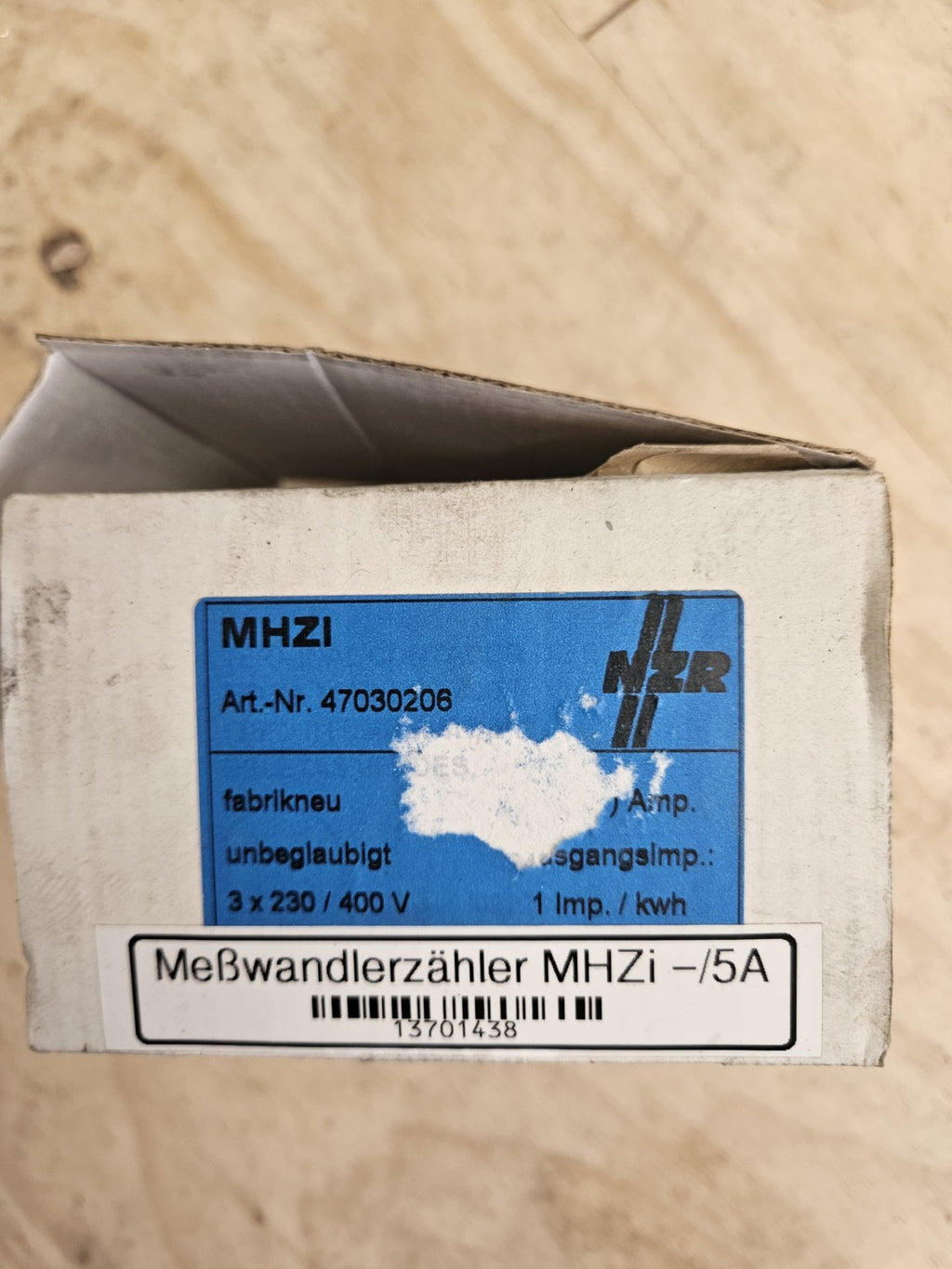 NZR MHZI Messwandlerzähler Art.NR. 47030206 unbeglaubigt 3x230/400V, Neu/ovp