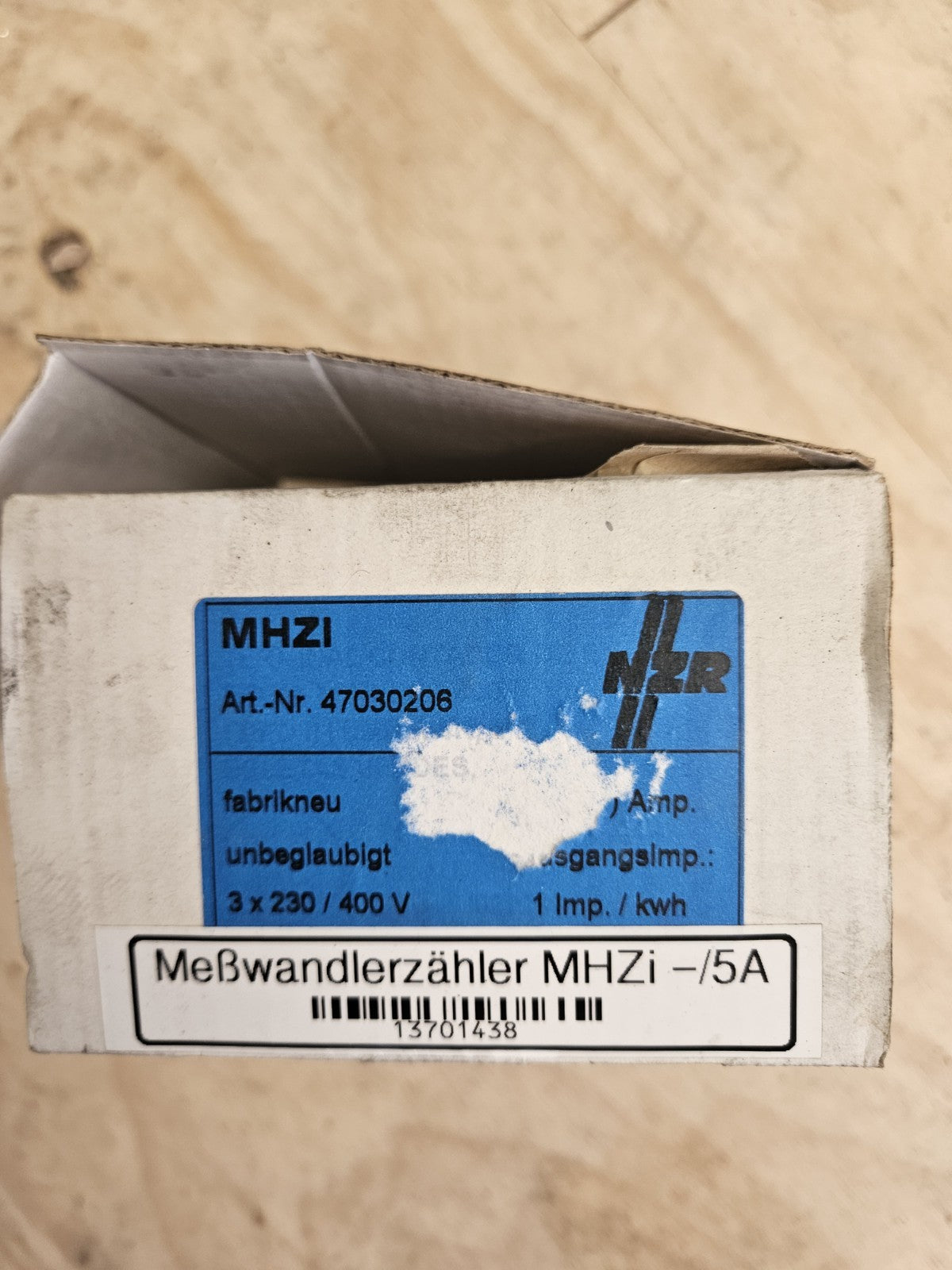 NZR MHZI Messwandlerzähler Art.NR. 47030206 unbeglaubigt 3x230/400V, Neu/ovp