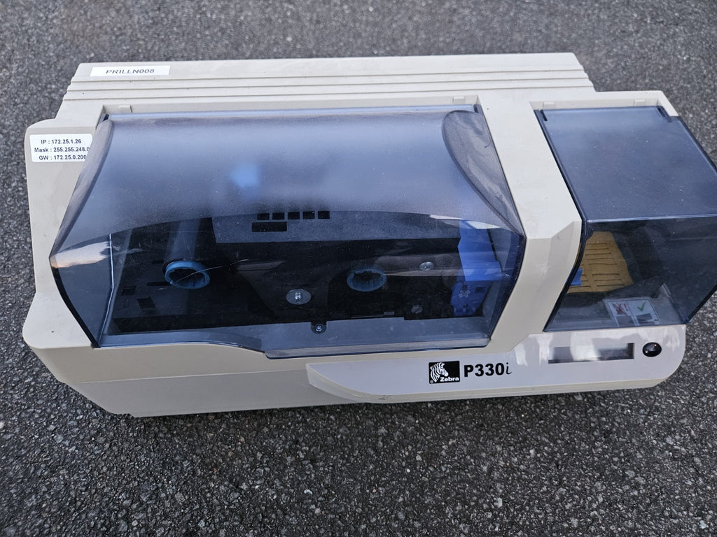 ZEBRA P330I P330I-0000C ID Plastic Card Printer USB, working, Power Cord Missing
