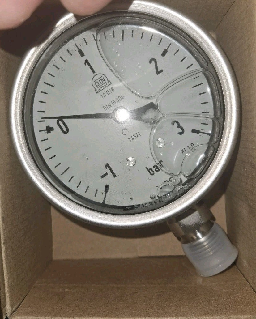 VDO Windsor Manometer NG 100 G1/2 GLYR 2113.044.001,pressure gauge -1/+3bar,New
