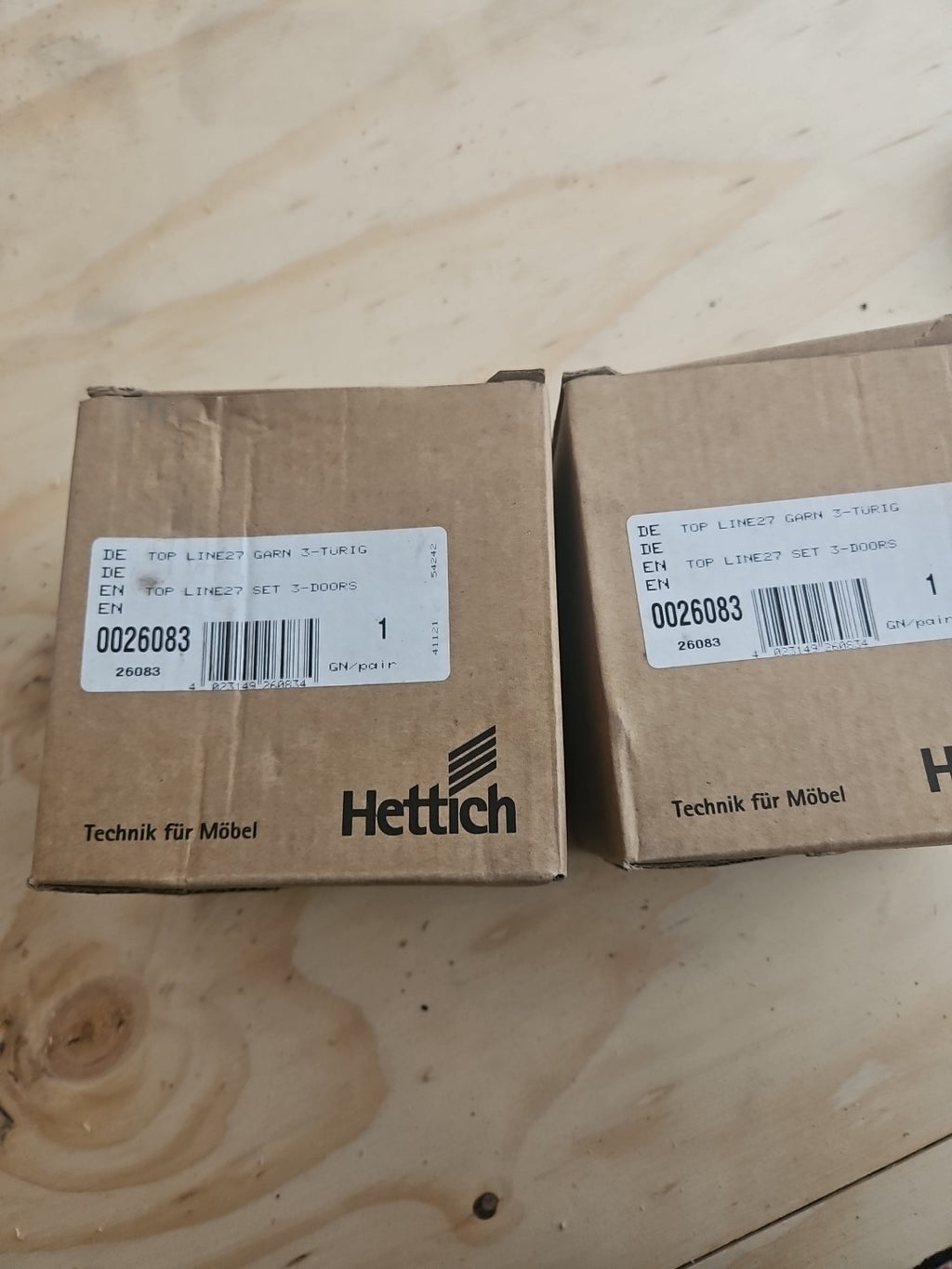 HETTICH Schiebetürbeschlag Top Line 27 Set f.3-türigen Schrank, 0026083 Neu/ovp