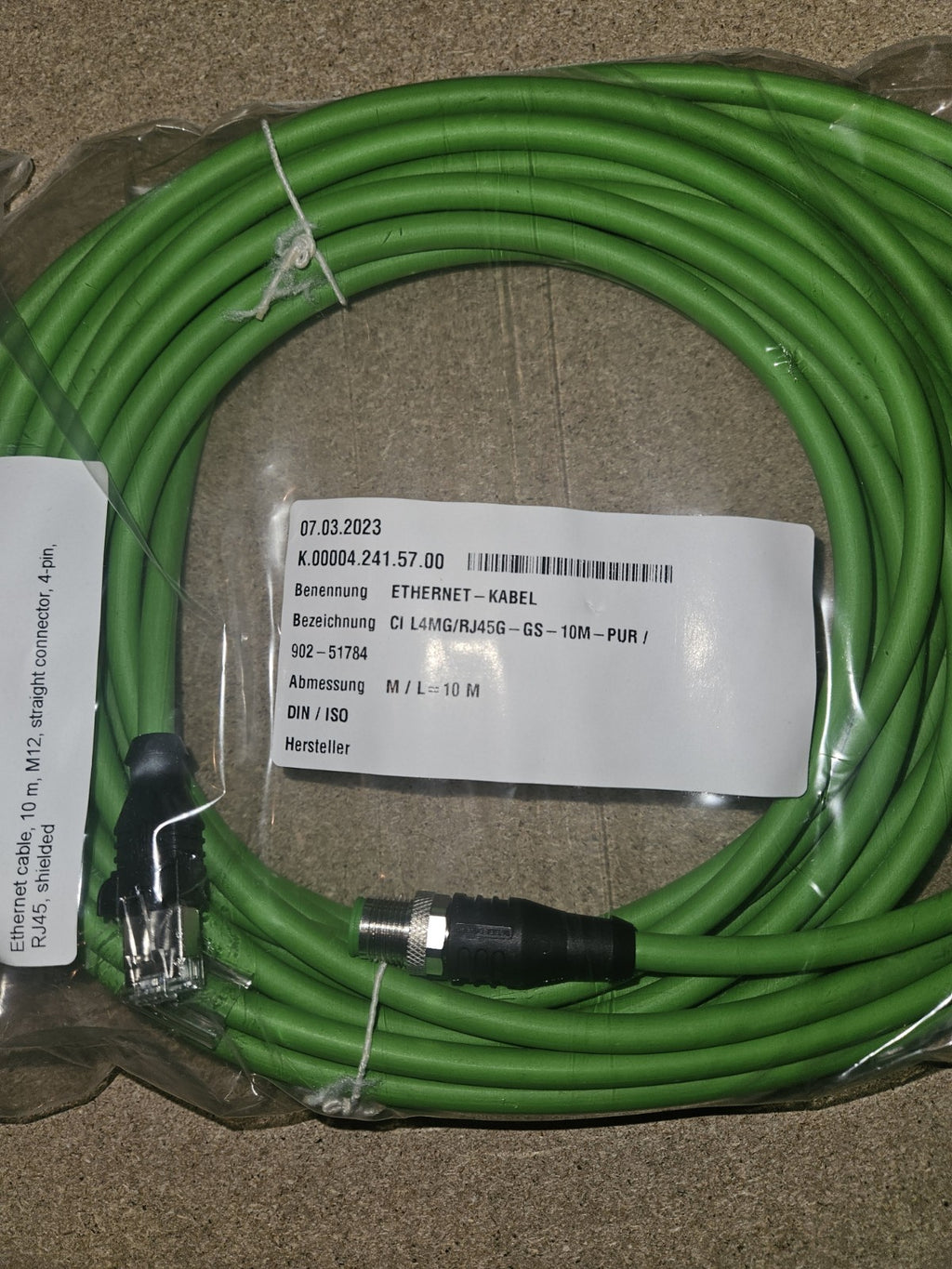 Sensopart Ethernet Cable CI L4MG/RJ45G-GS-10m-PUR, 902-51784,KUKA New Sealed Neu
