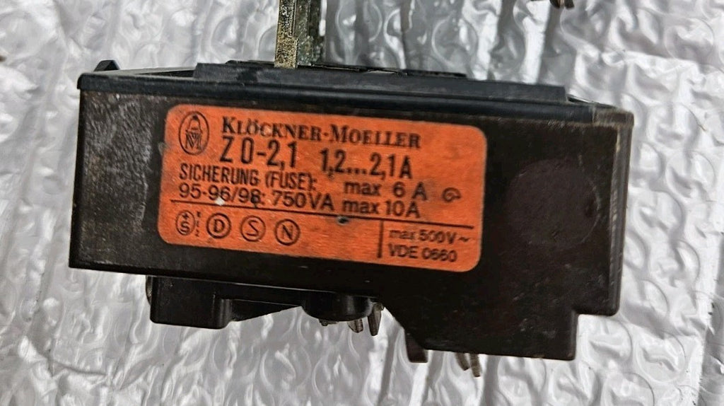 Klockner Moeller Z0-2,1 (1,2...2,1A)Bimetall Overload Relais Used Tested