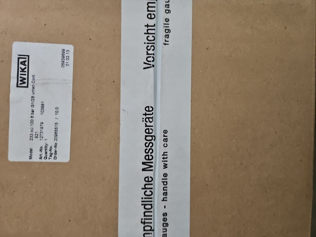 Wika 233.50.100 6bar G1/2B Manometer -unused/OVP-new in Sealed Box