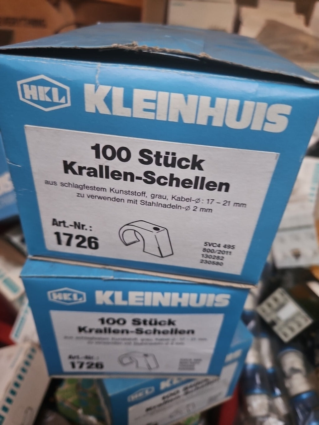 Kleinhuis 1726 Krallenschelle, ohne Nagel, für Kabel-Ø 17-21 mm, Kunststoff PP, 