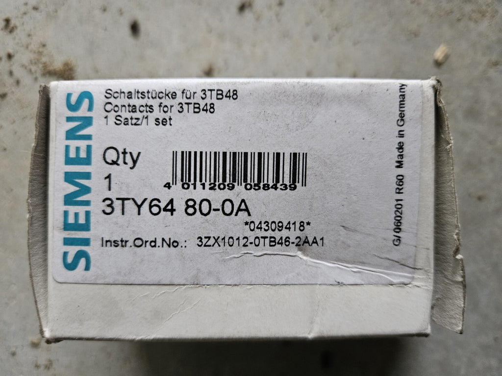 Siemens Schaltstücke 3TY64 80-0A für 3TB48 Contacts Neu / OVP, New In Box