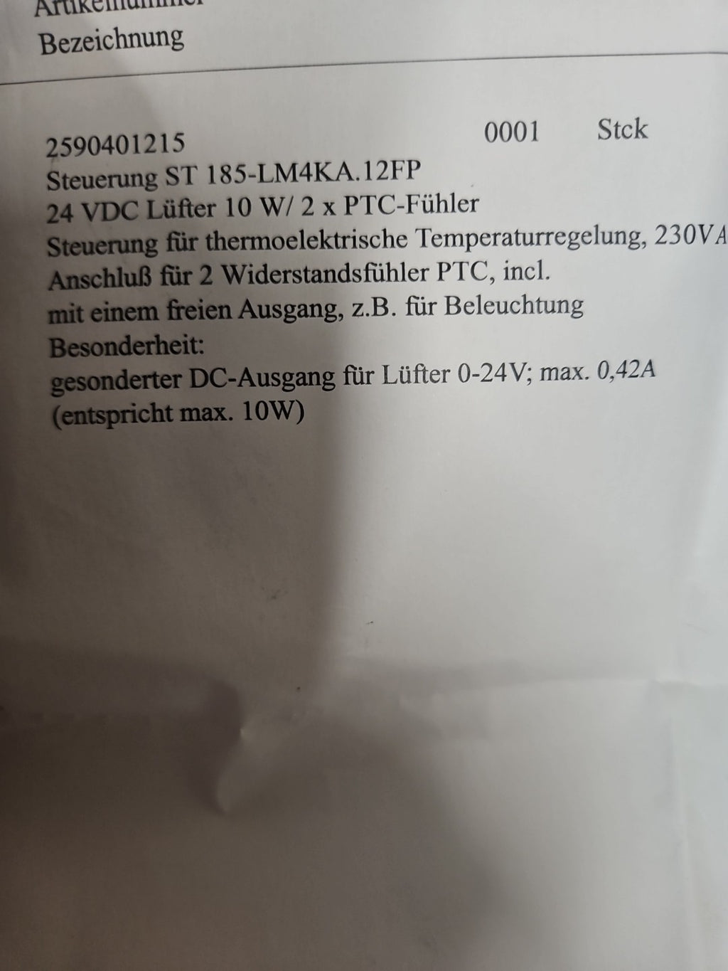 1 x Störk Tronic  ST185-LM4KA.12FP Temperaturregler, Neu/Ovp, New In Box Unused
