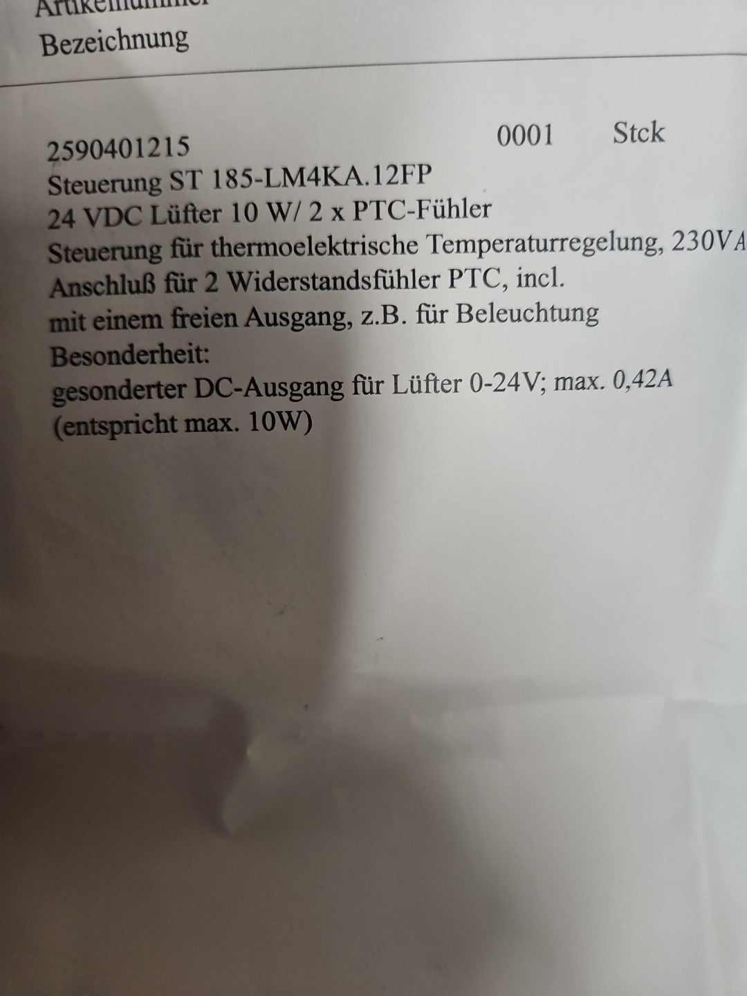 1 x Störk Tronic  ST185-LM4KA.12FP Temperaturregler, Neu/Ovp, New In Box Unused