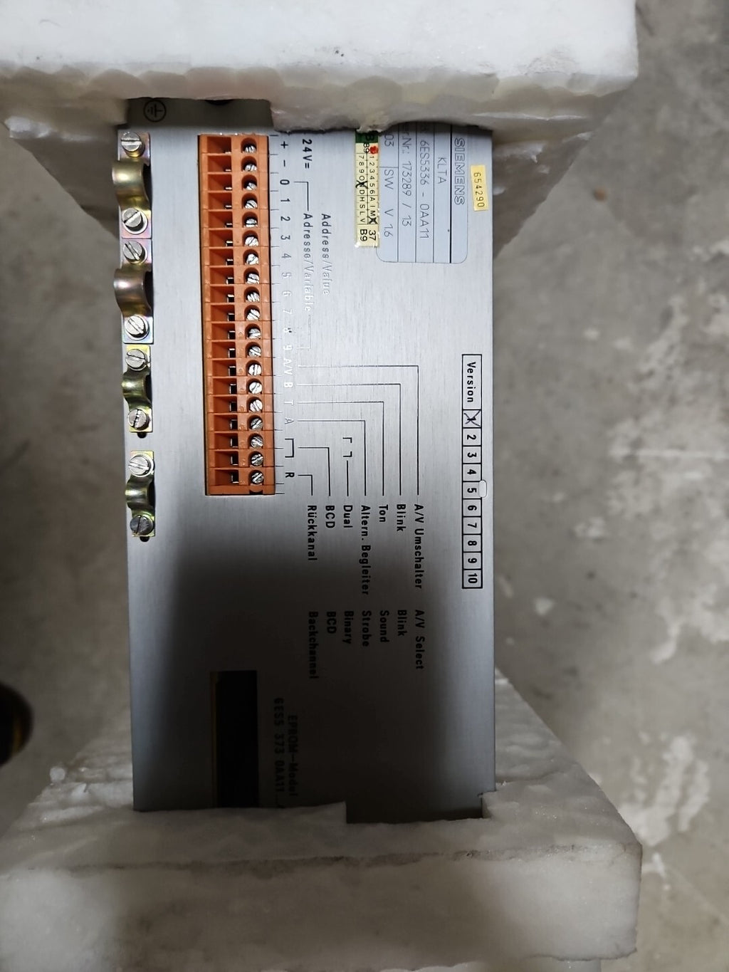 Siemens KLTA 336 6ES5336-0AB11 Vers.: 03/V1.6 + 6ES5 373-0AA11 Vers.: 01 NOS,neu