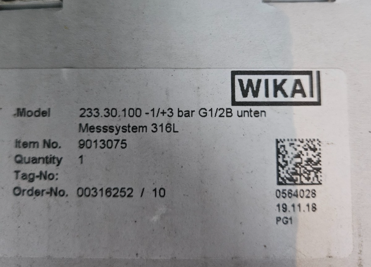 WIKA Manometer Glyzerin 233.30.100, diverse Modelle zur Auswahl G1/2"B, neu/ovp