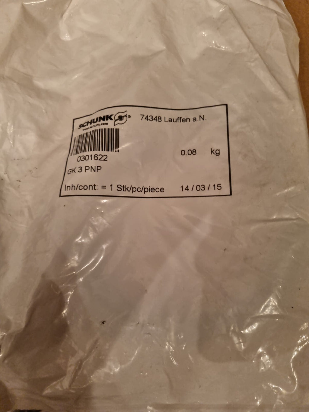 SCHUNK, 0301622,  KA BG08-L 3P-0300-PNP Connection Cable, 3 Meters (NEW)
