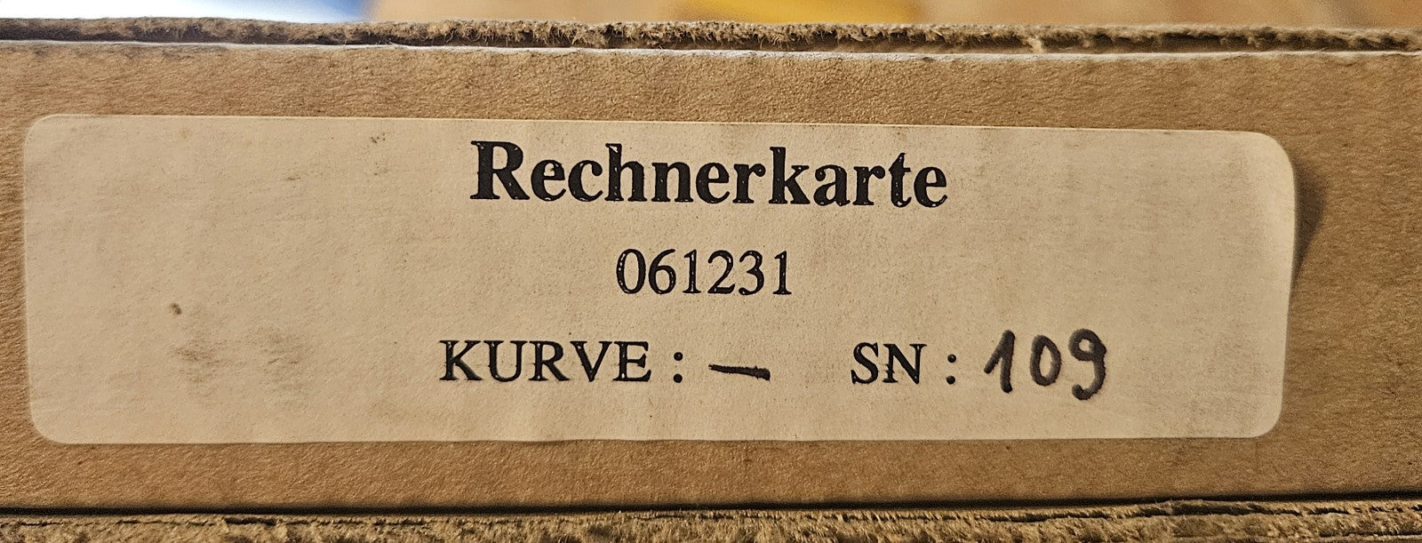 HEINEN Rechnerkarte, Steuerkarte,  61231-7.4,SN109 Neu/Ovp,  New In BOX NOS
