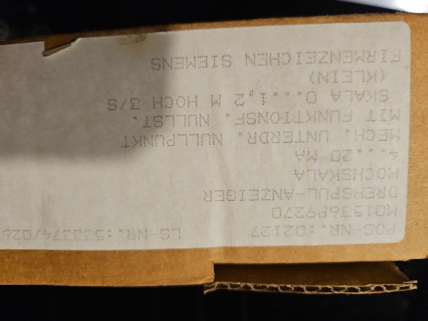 Siemens Drehspul ANZEIGER M01536P9270, NEU/OVP, New Unused, Old Stock