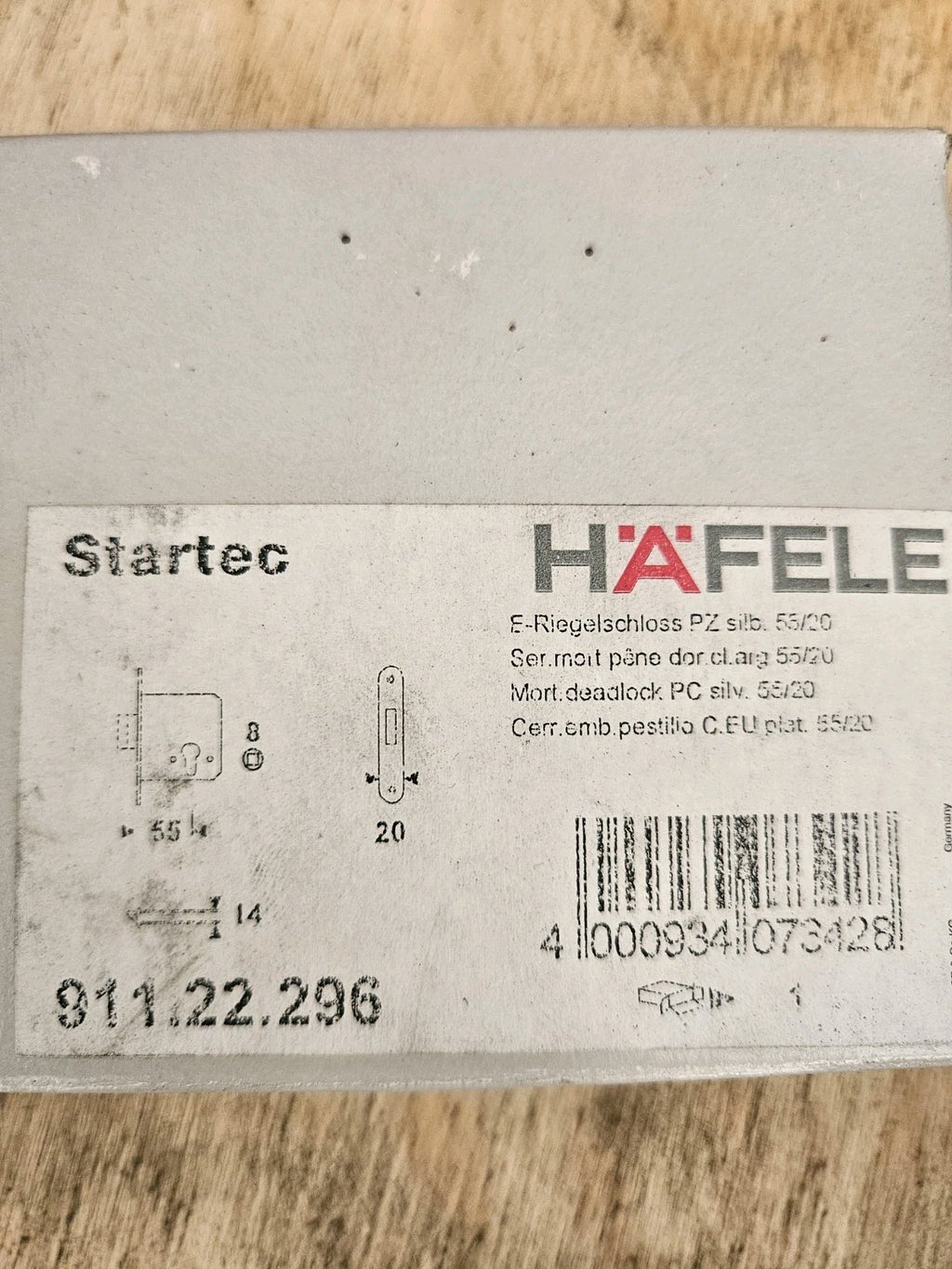 Haefele Startec 911.26.296 Riegel-Einsteckschloss Schloss Türschloss Neu/ovp New