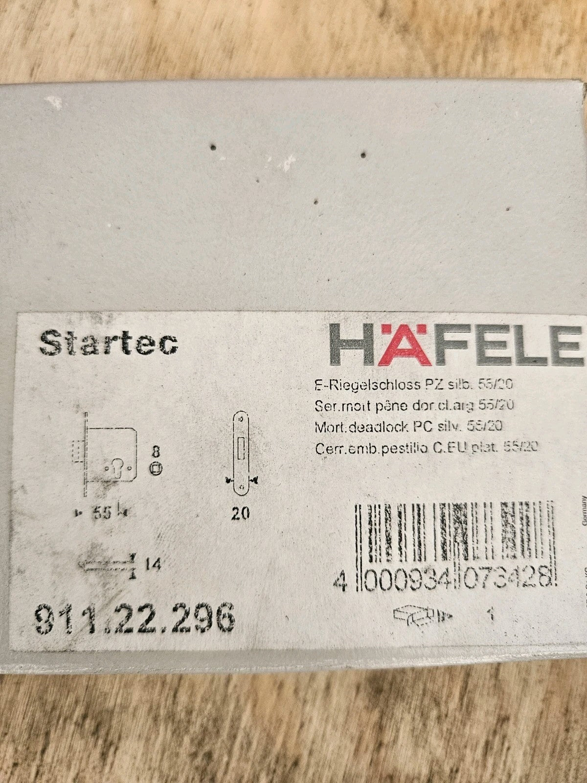 Haefele Startec 911.26.296 Riegel-Einsteckschloss Schloss Türschloss Neu/ovp New