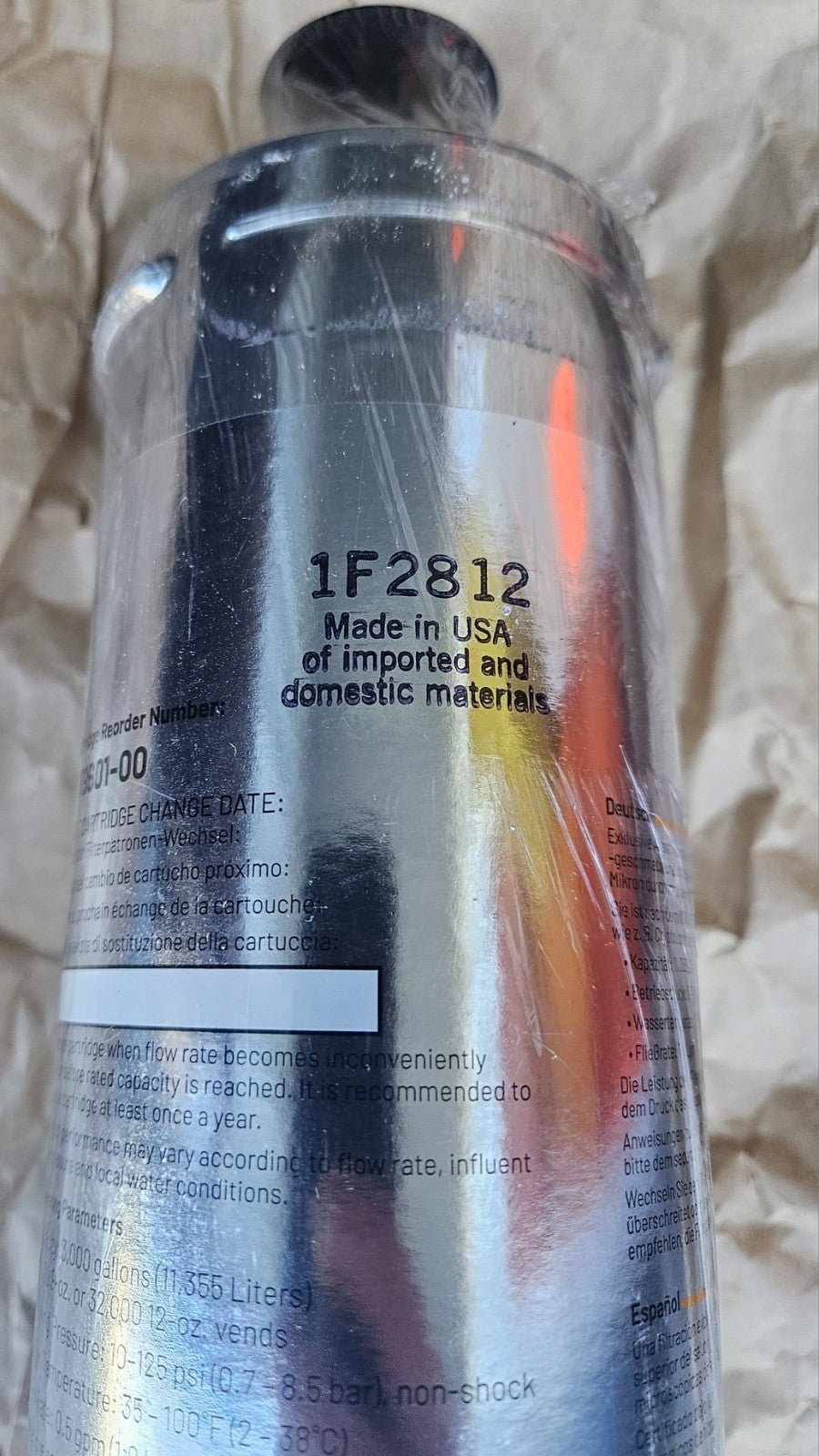 EVERPURE EV9601-00 4C,1F2812  Water Filter Cartridge EV960100 New Sealed Neu/ovp