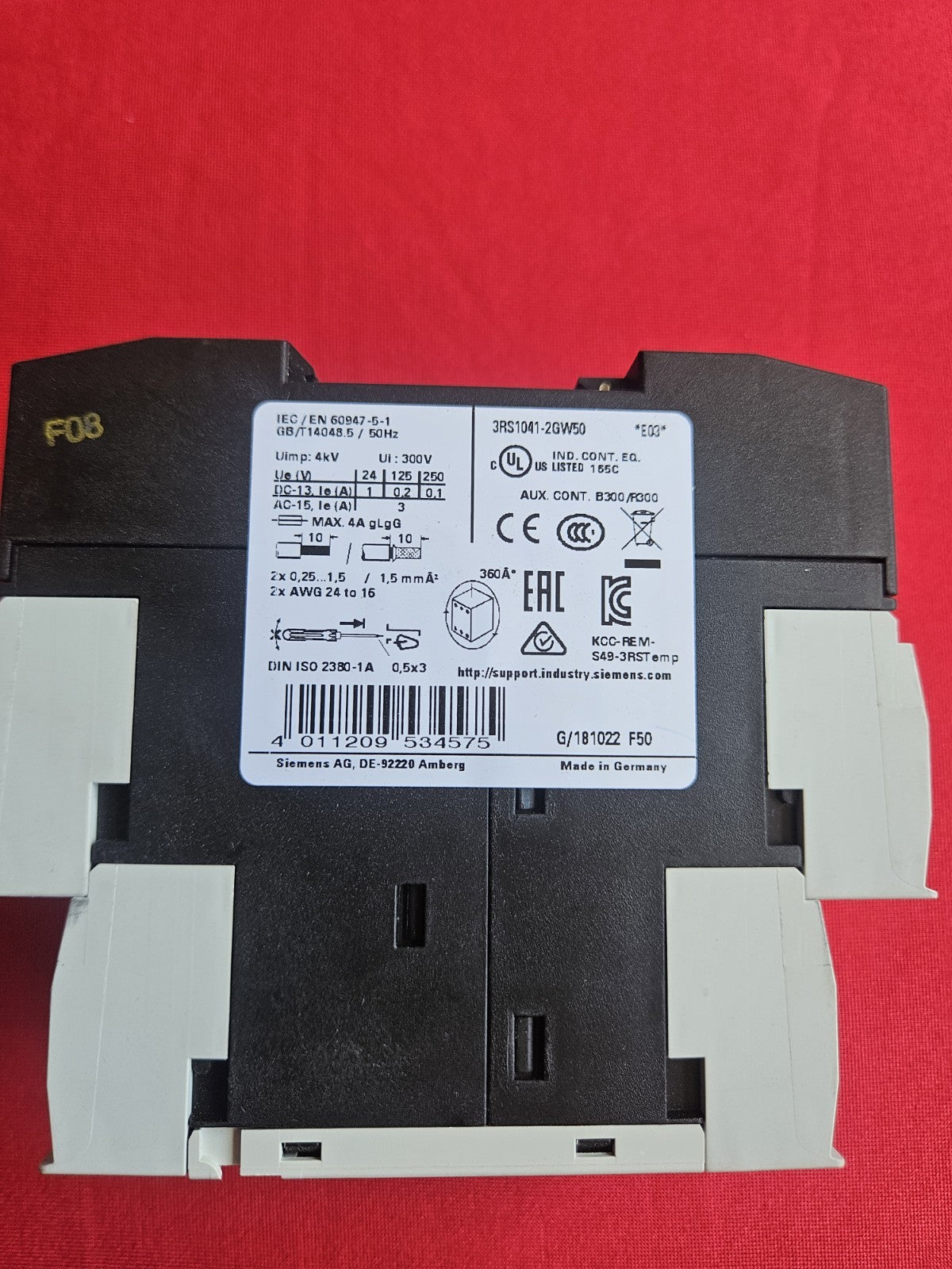 New Siemens SIRIUS 3RS1041-2GW50 Temperature Monitoring Relay | Digital NEU