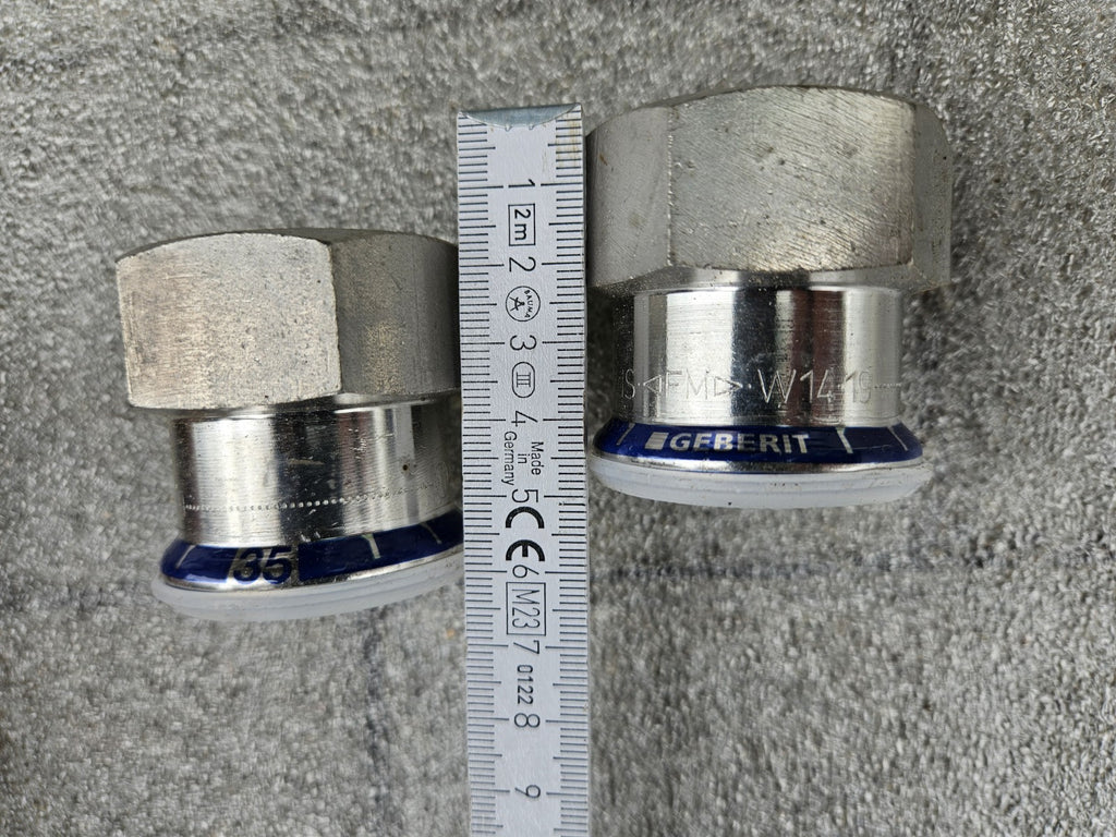 1 x Geberit Mapress Edelstahl Übergang mit IG d35-Rp1 1/4, 31811 unused-INOX Neu