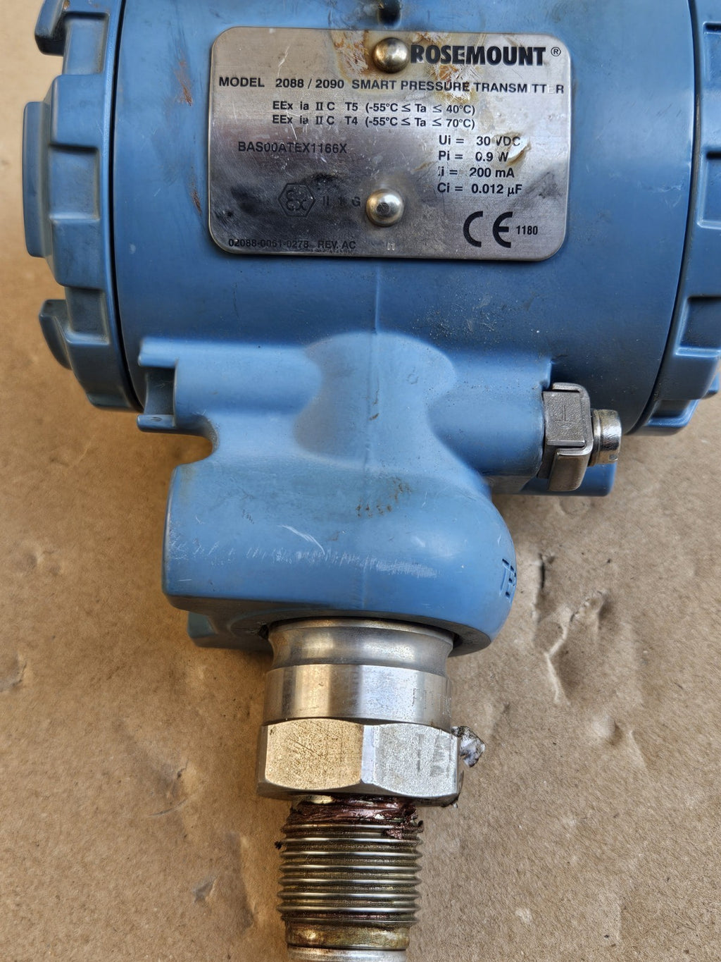 Rosemount 2088/2090 SMART G3S22B2I1C4, BAS00ATEX1166X,Sensor Druckmessumformer