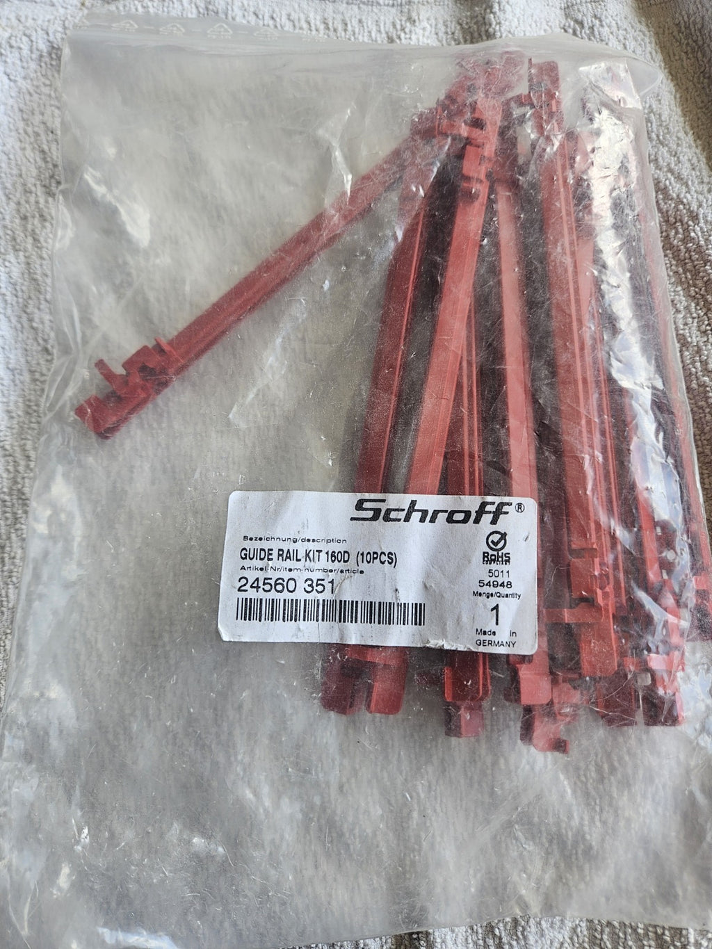 Schroff Guide Rail Kit 160D – 24560-351 – 10er Pack – NEU – für 19" Baugruppe.