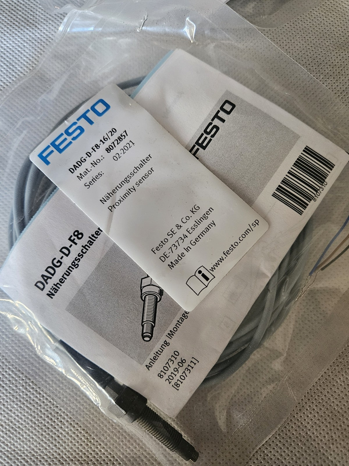 FESTO DADG-D-F8-16/20, 8072857 Näherungssensor, Proximity Sensor Neu New Sealed