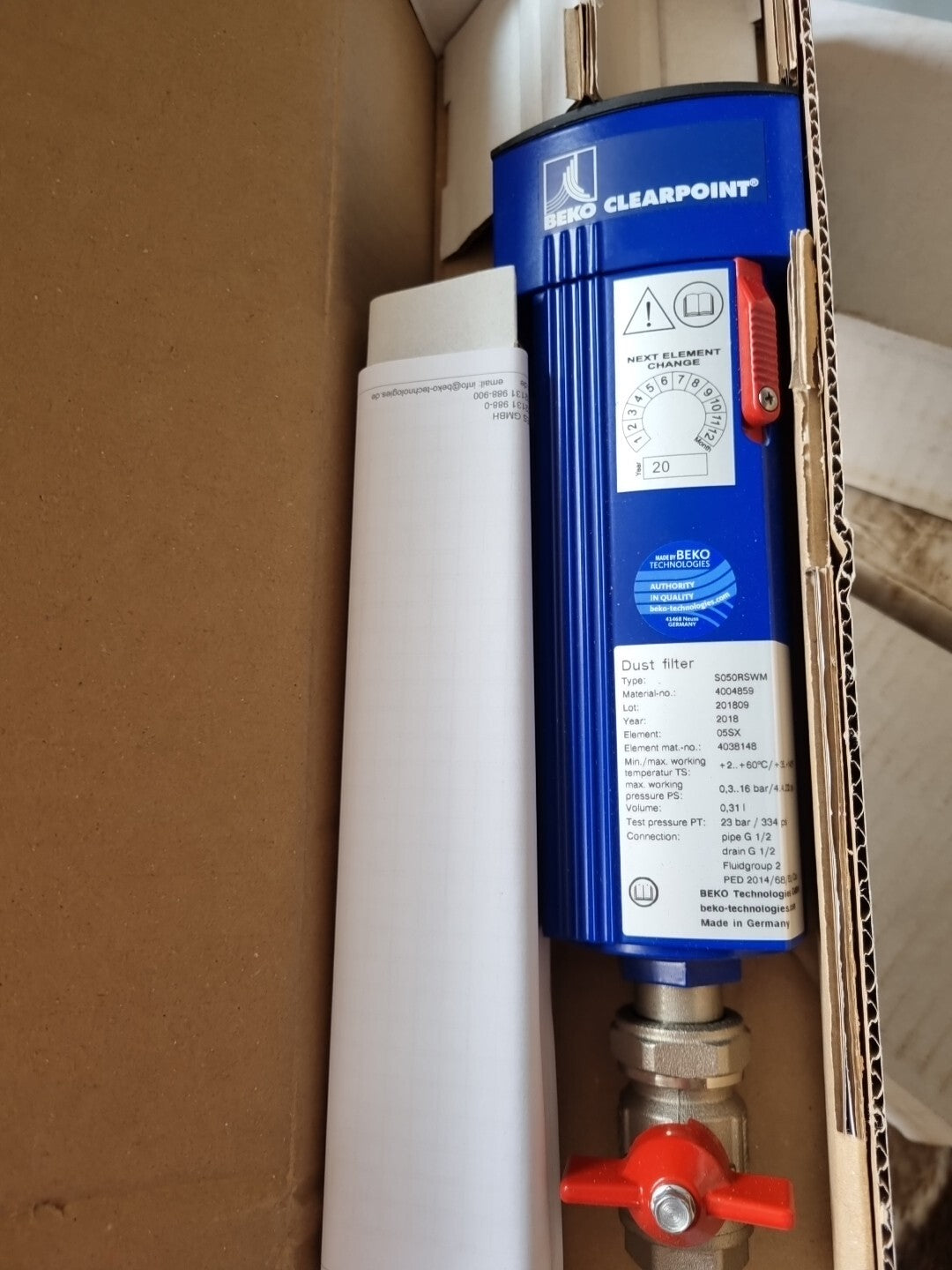 Beko Clearpoint  S050RSWM Druckluft Staub Filter -Dust filter 4004859 neu,new