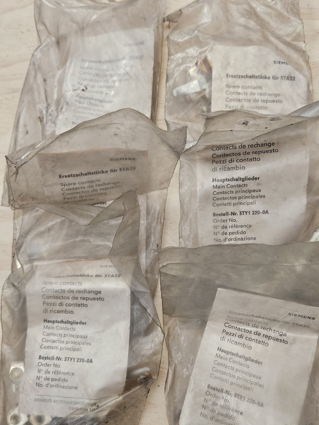 Siemens Ersatzschaltstücke spare contacts für 3TA22  3TY1 220-0A, Neu/ovp New