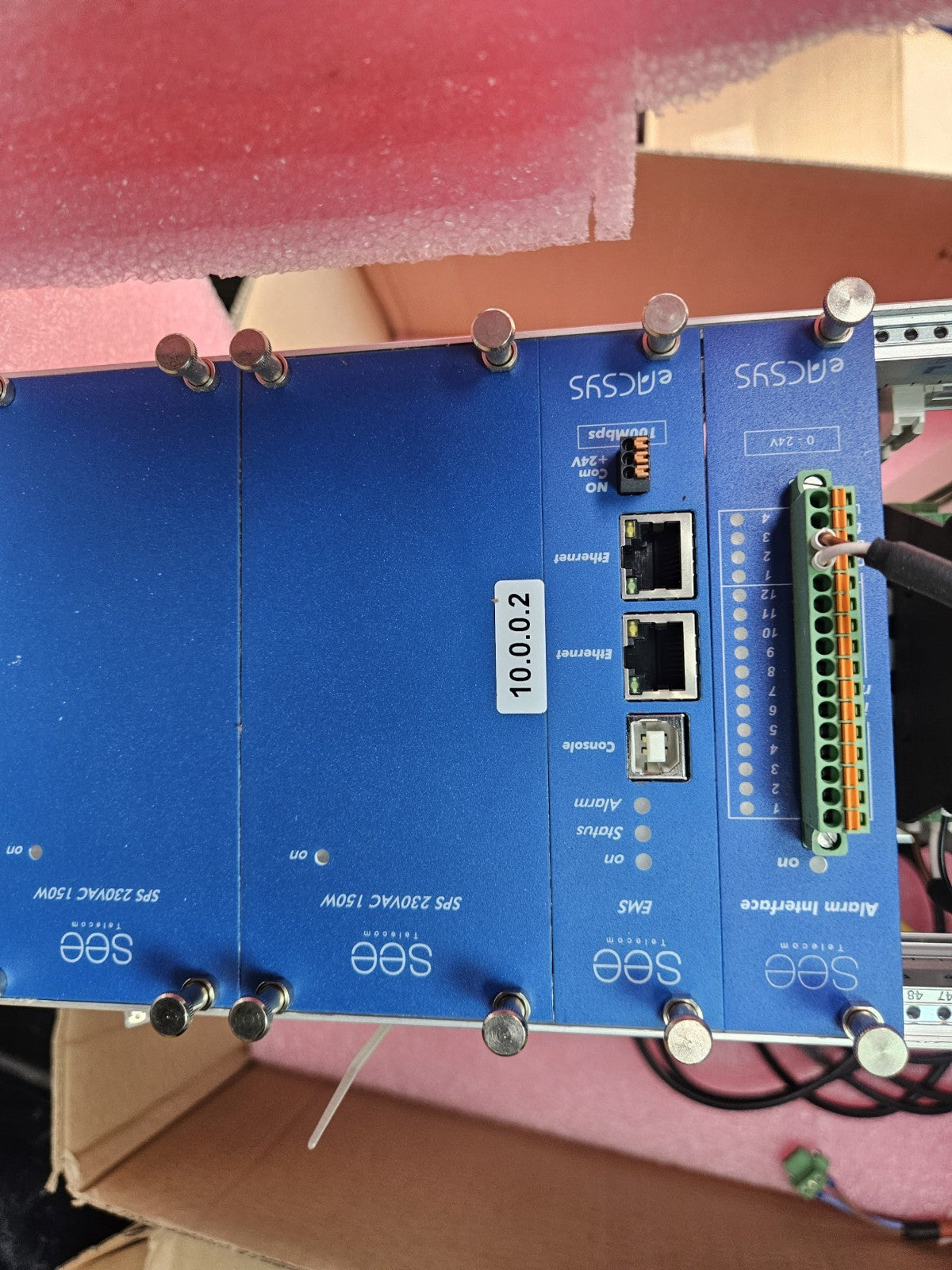 SEE Telecom eACSYS 3U Optical Subrack K000000003015 with EMS VSWR & Dual PSU 