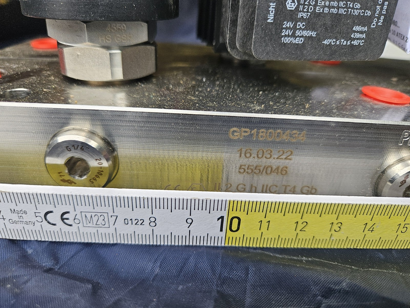 GSR Edelstahl Hydrauliksteuerblock Steuerblock Hydraulikblock Exschutz Neu/ovp 