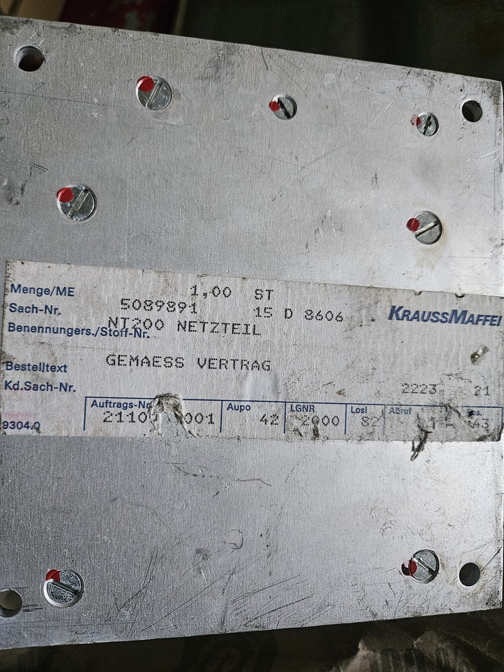KRAUSS-MAFFEI NT200, 5089891 POWER SUPPLY, Netzteil, Unused, New Old Stock, Neu