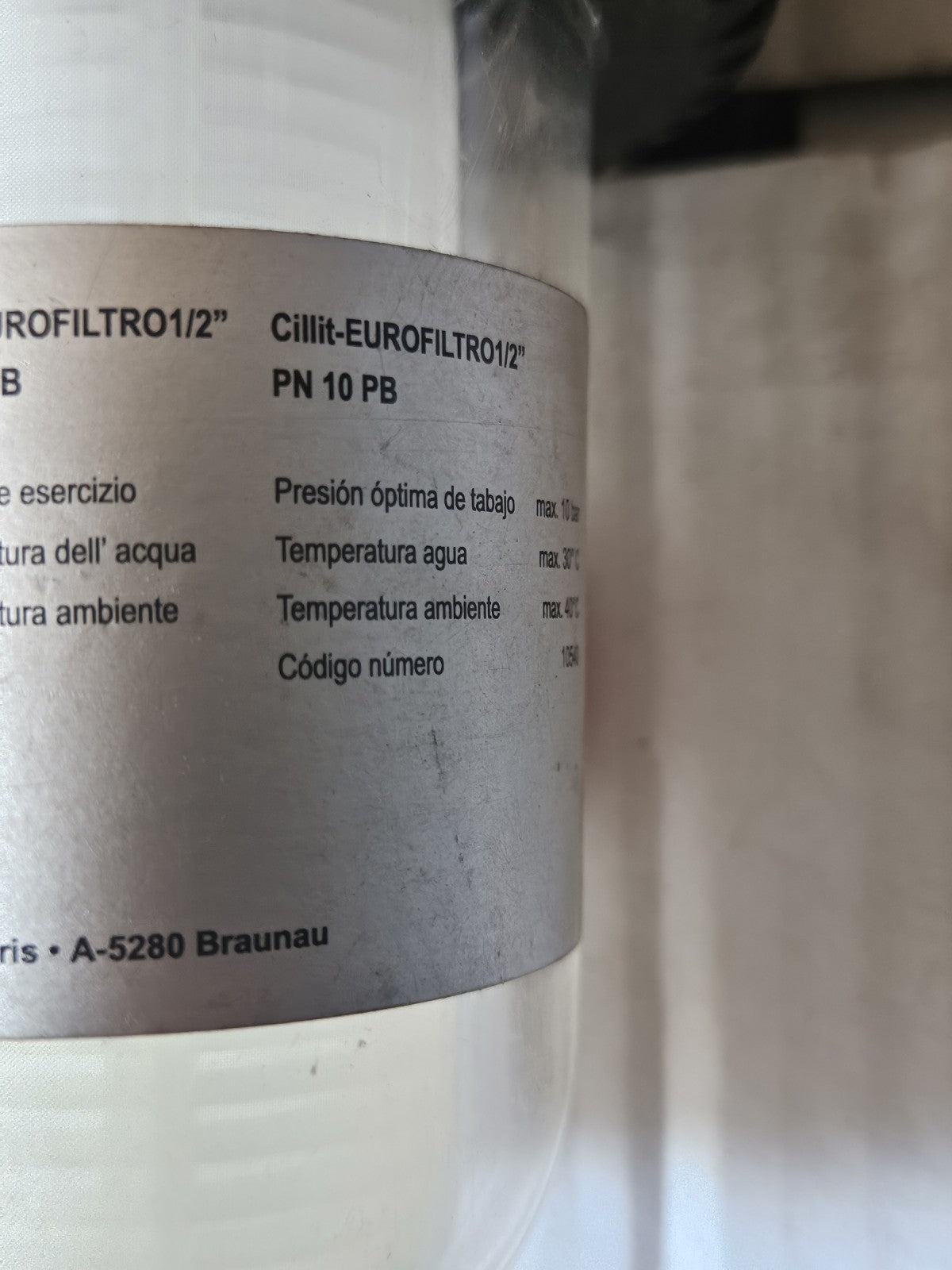 1 x Filter, FILTRO CILLIT EUROFILTRO PN10PB, 1/2" New Unused Nos Neu
