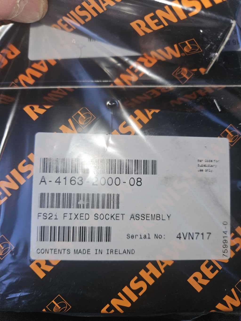 Renishaw A-4163-2000-08, FS2i fixed socket assembly for LP2 series probes, New