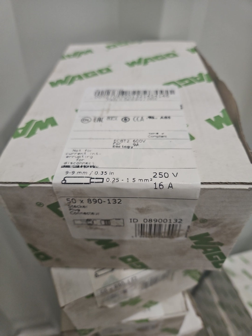 50 x Wago Winsta 890-132 Stecker mit Zugentlastungsgehäuse 2-polig NEU/Ovp, New