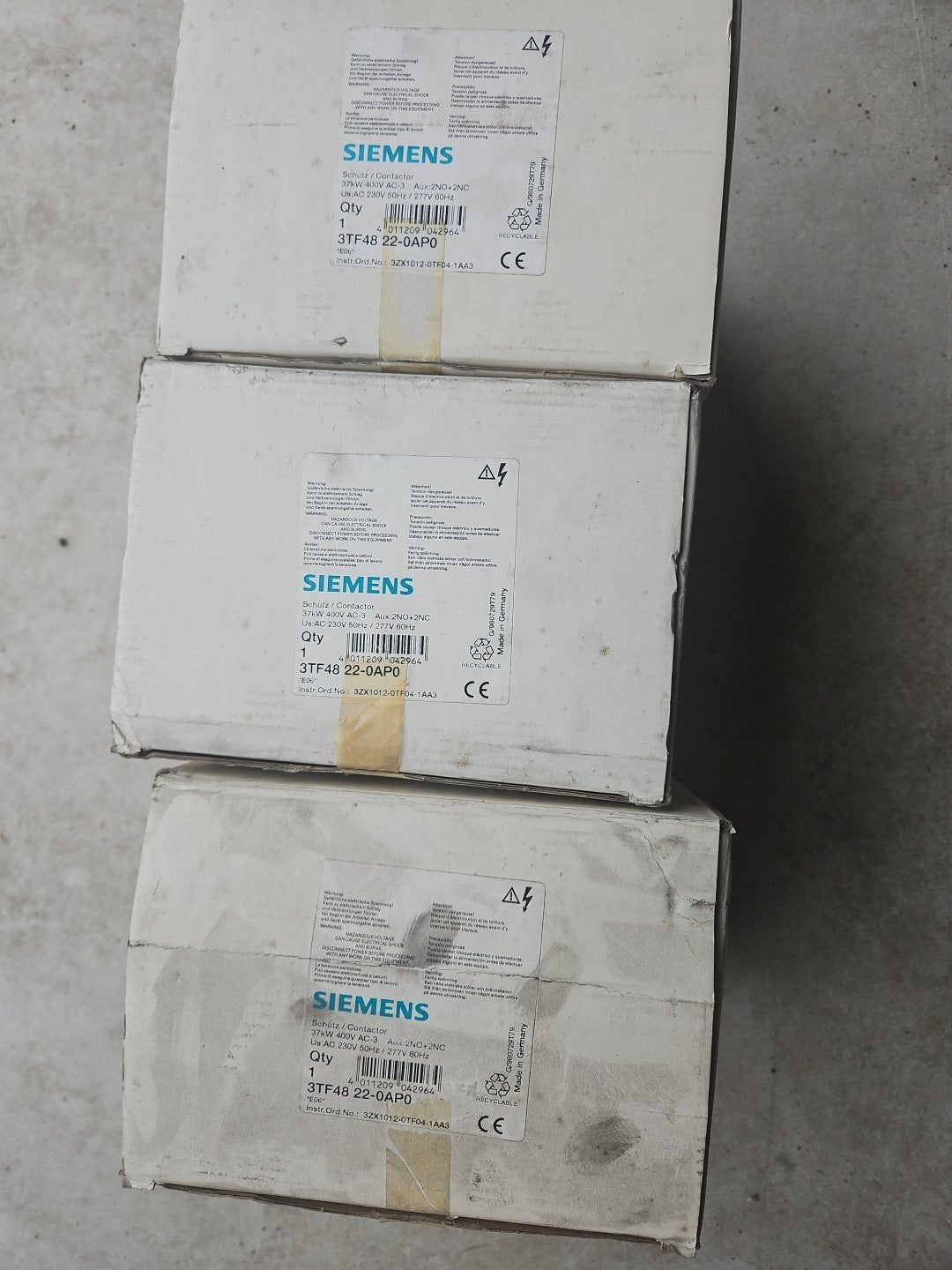 Siemens 3TF48 22-0AP0 Schütz 230V 37KW Neu/ovp, New Unused, Worldwide Shipping
