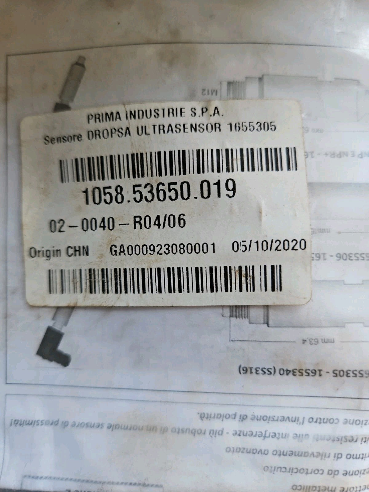 DropsA Ultrasensor 1655305 | 1058.53650.019 Spool Sensor für SMX Dosiersysteme |