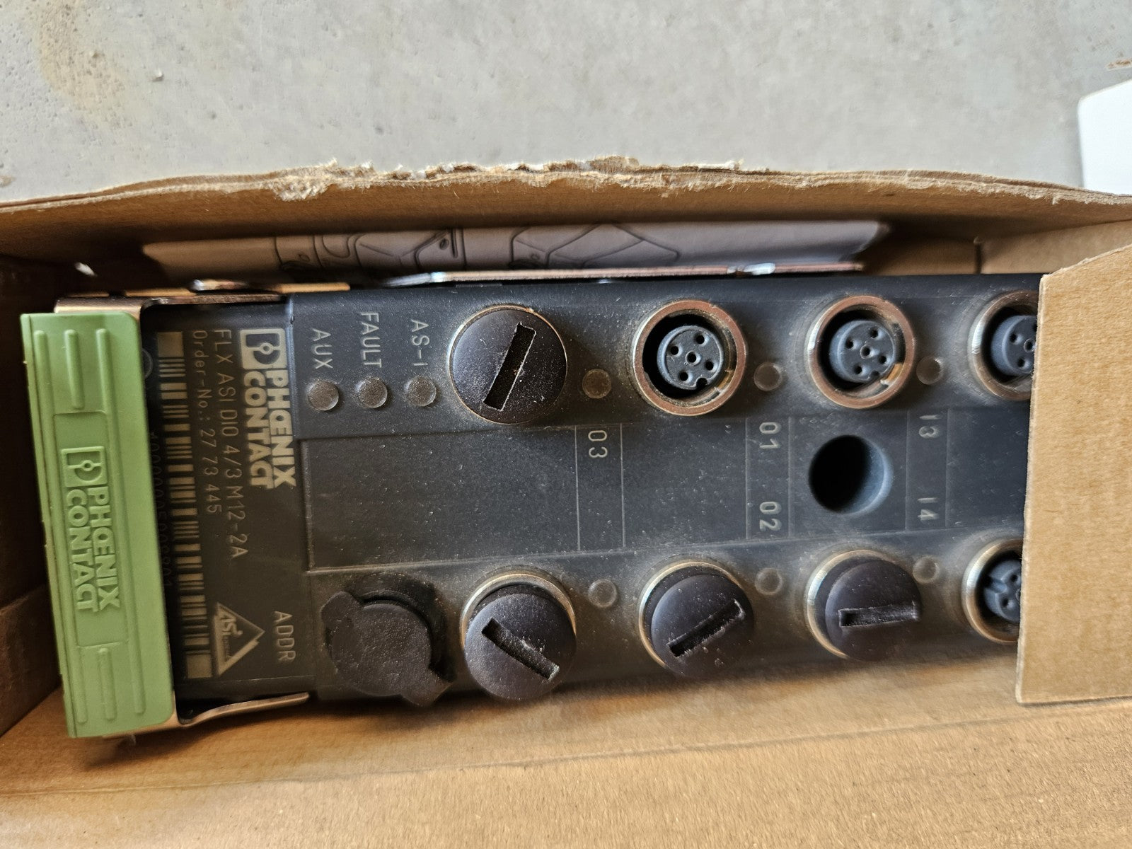 2773445 - PHOENIX CONTACT - FLX ASI DIO 4/3 M12-2A, New In Box, Neu/ovp, NOS
