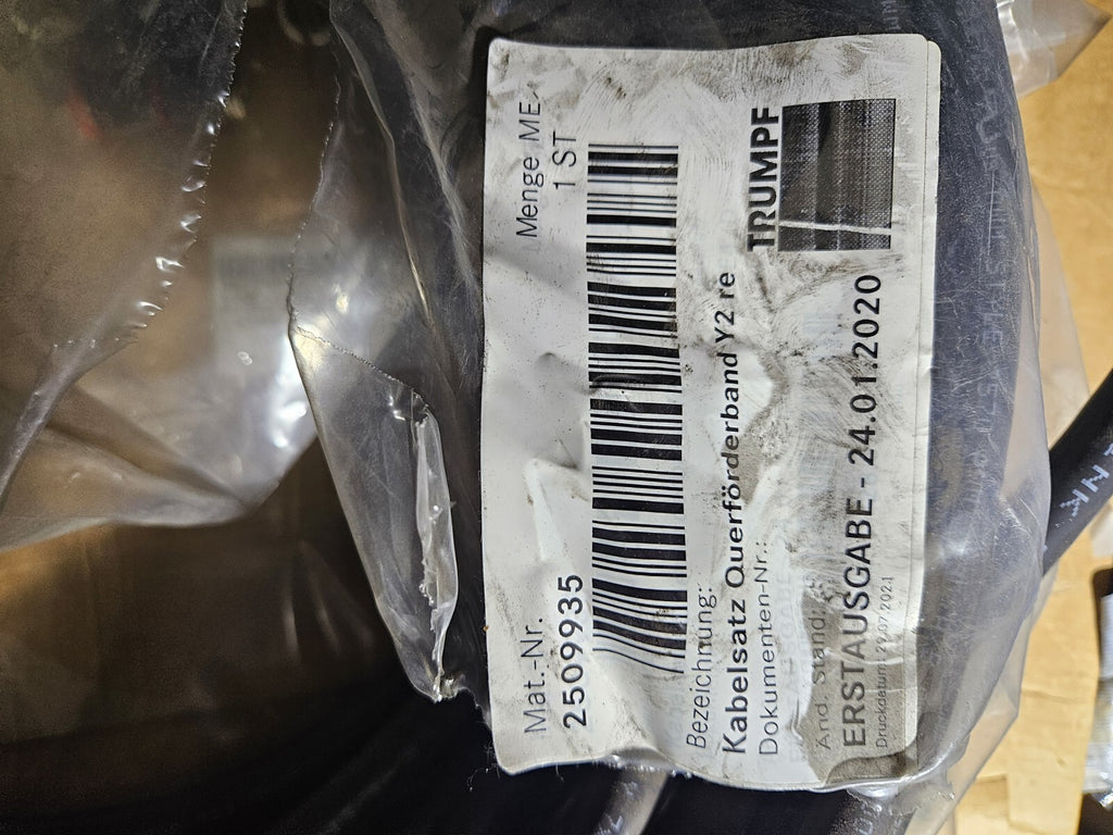 Trumpf 2509935, Kabelsatz Querförderband Y2.re, Neu/ovp, New In Box Bend, Laser