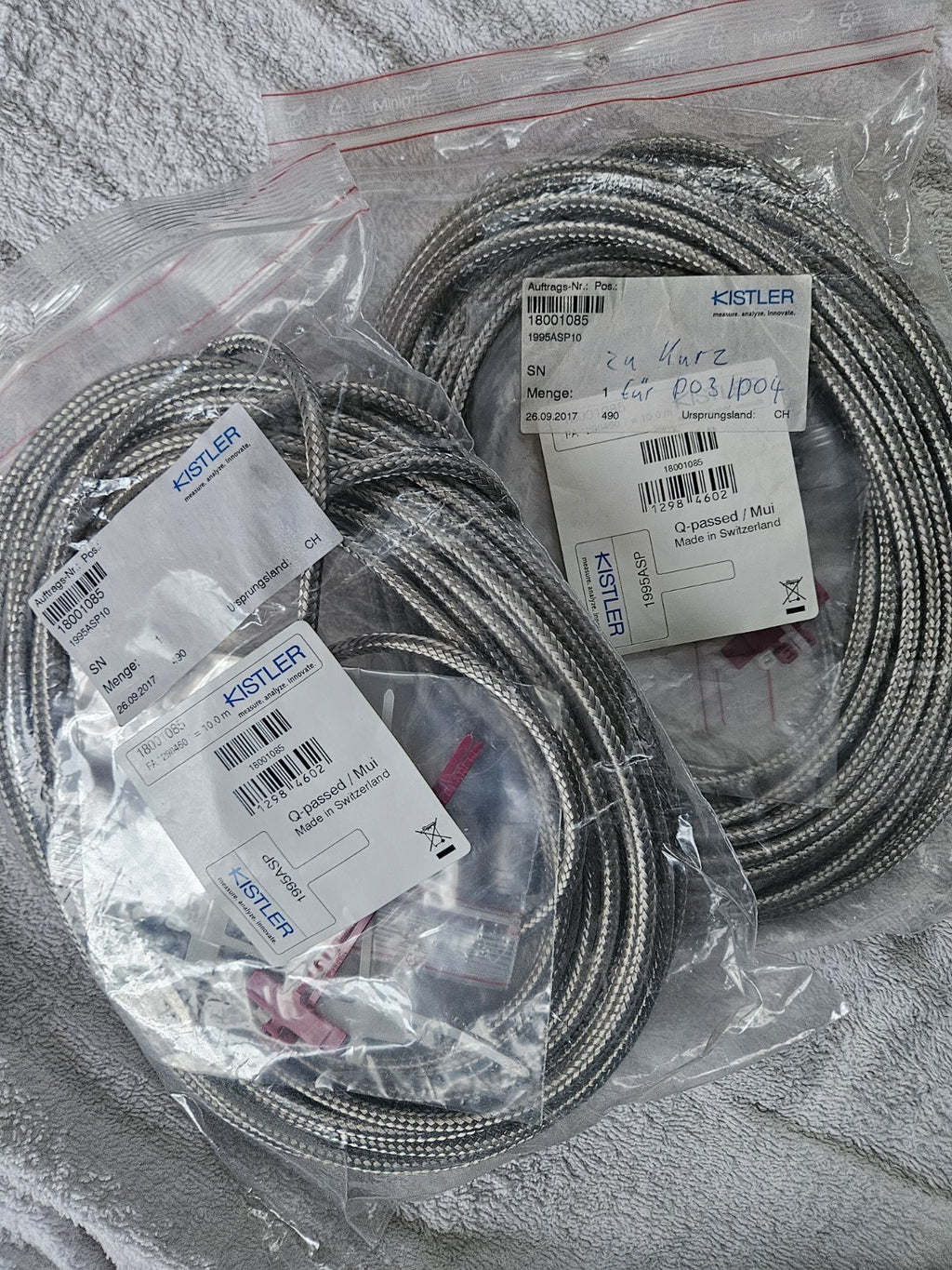 Kistler 1995ASP10 Sensorcable, Verbindungskabel SENSOR Neu/ovp,New Krauss Maffei