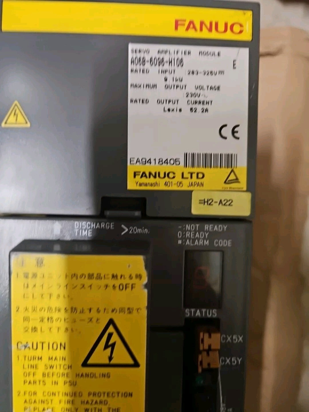 A06B-6096-H106 REFURBISHED FANUC SERVO AMPLIFIER MODULE 9.1KW fully Working
