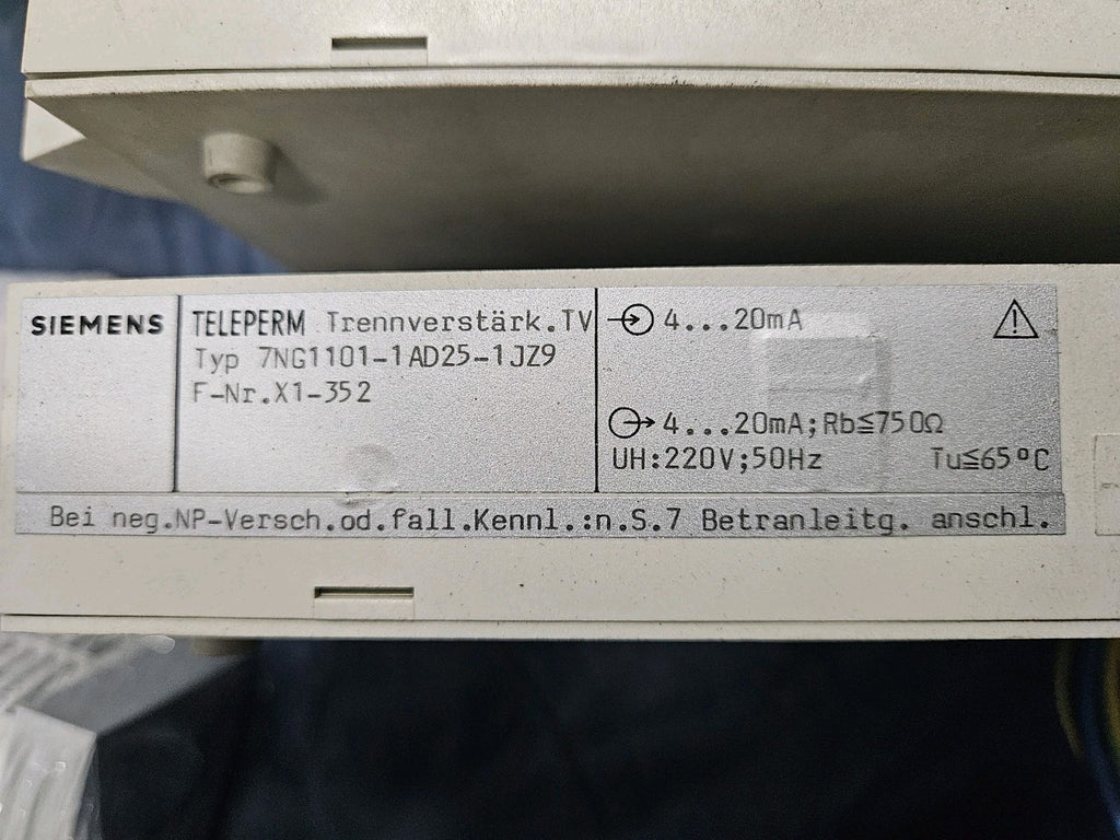 Siemens Teleperm 7NG1101-1AD27-1JE5, Trennverstärker, X7-528 Used Fully Working