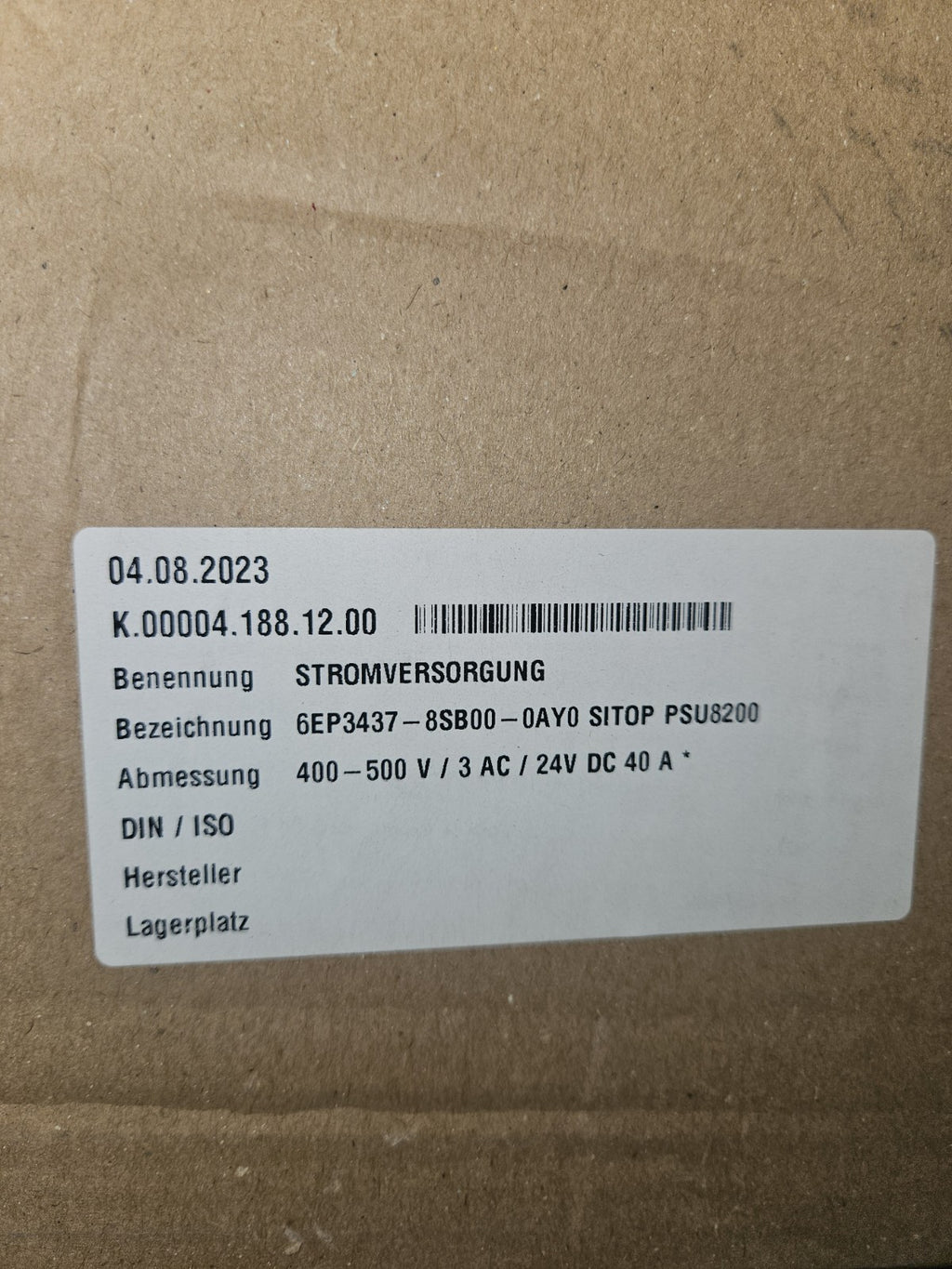 SIEMENS SITOP 6EP3437-8SB00-0AY0 6EP3 437-8SB00-0AY0 Power Supply New sealed Box
