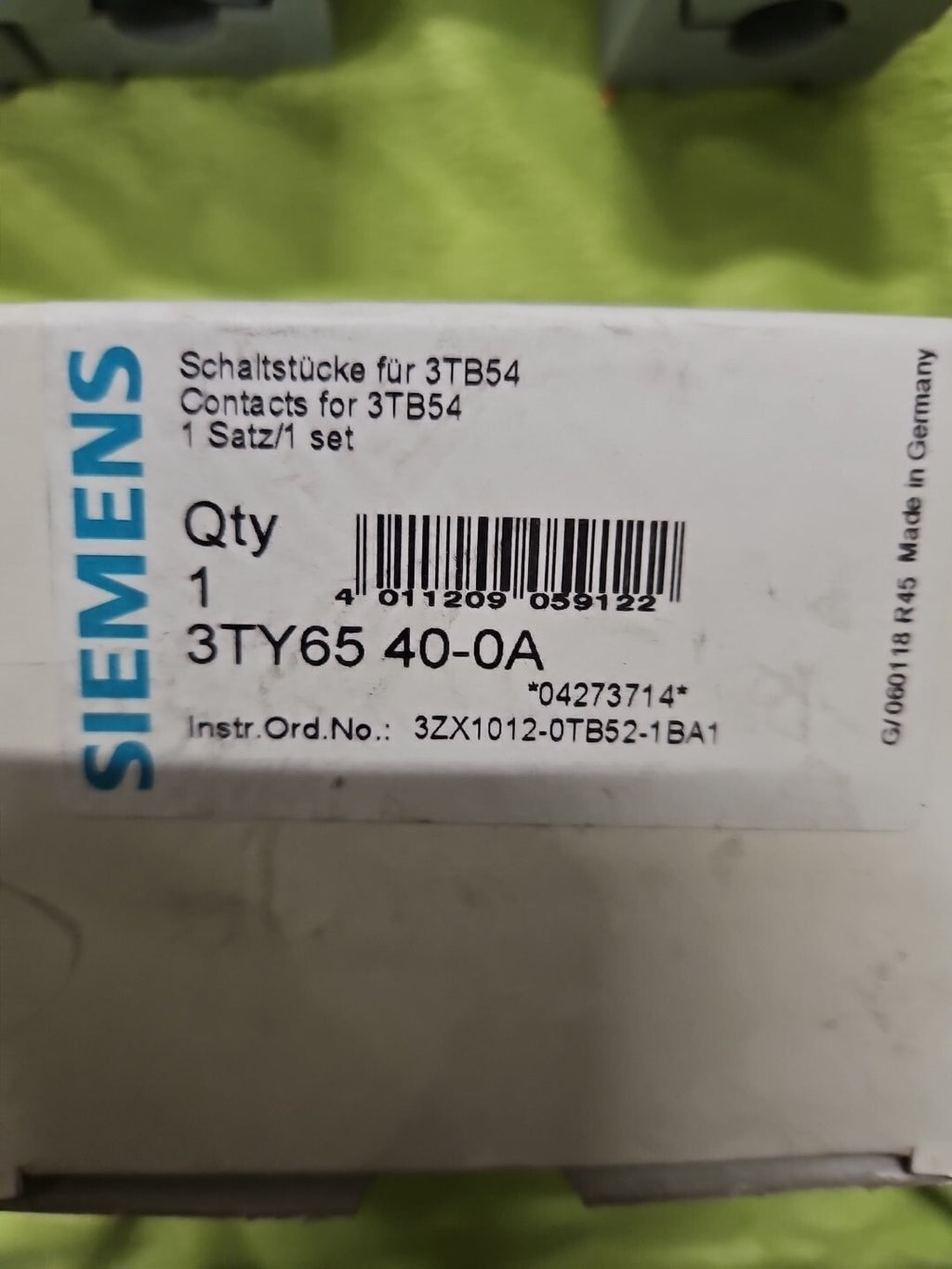 New In Box, org.Siemens Kontaktsatz für 3TB54 - 3TY6540-0A, 3TY65 40-0A Neu/ovp