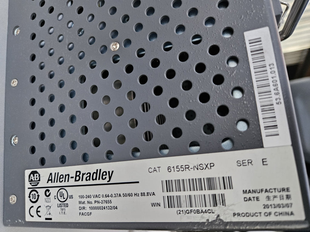 ALLEN BRADLEY 6155R-NSXP, PN-27655 industrial Computer with Windows Software