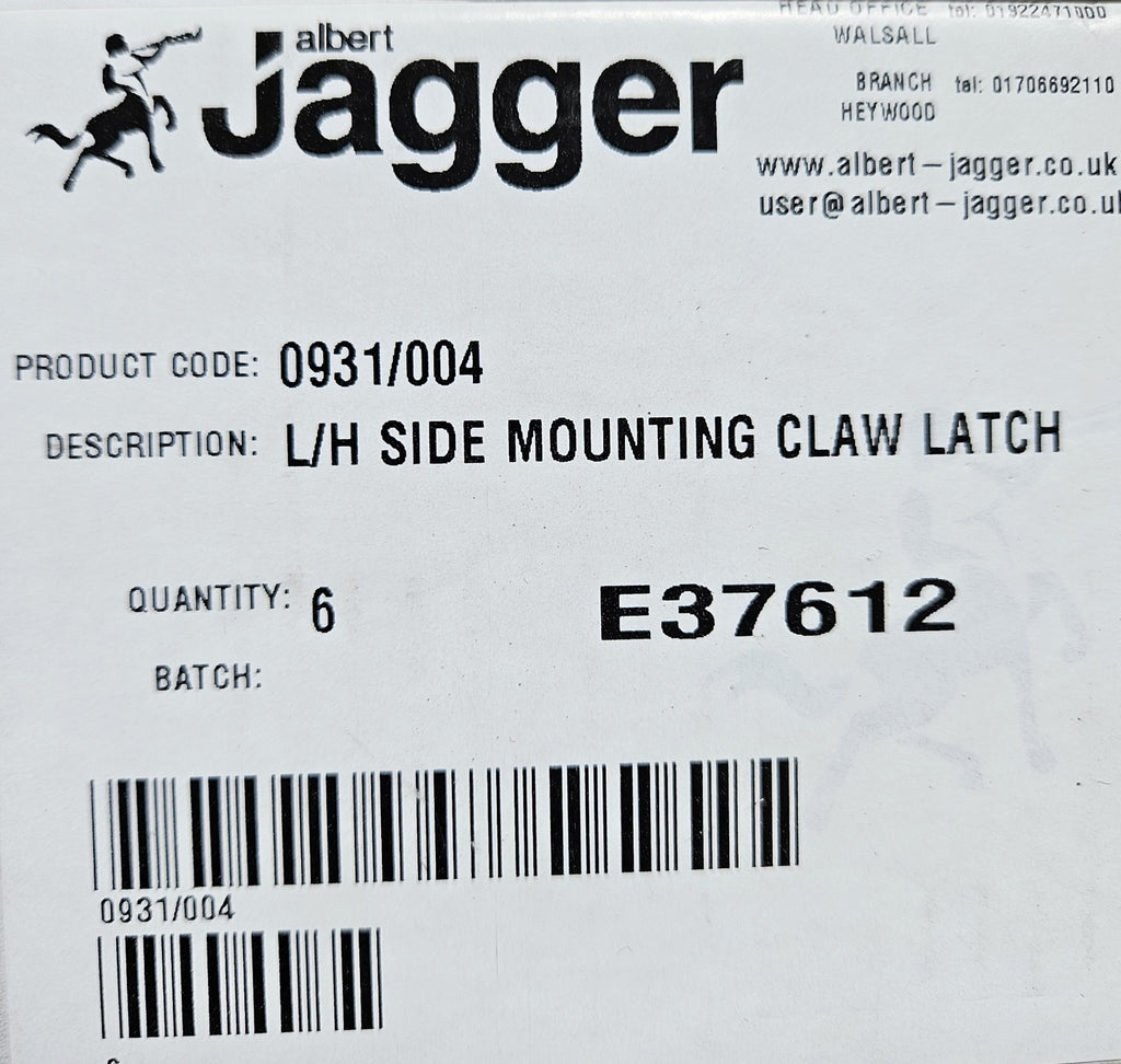 ALBERT JAGGER 0931/004  L/H SIDE MOUNTING CLAW LATCH, Automation New Unused