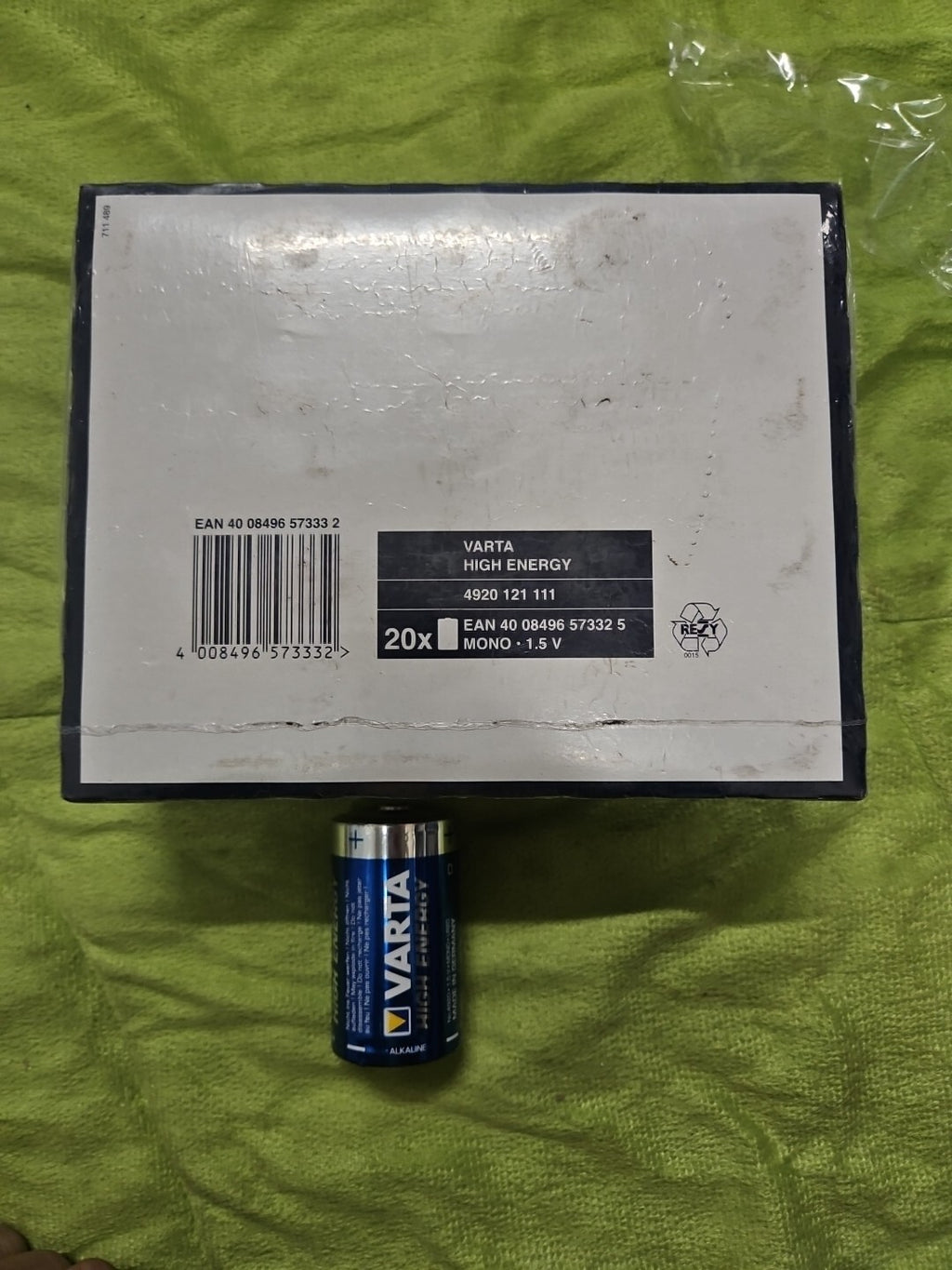 20x VARTA High ENERGY  Alkaline Batterie D Mono R20 4920 121 111, NEU/OVP, NEW