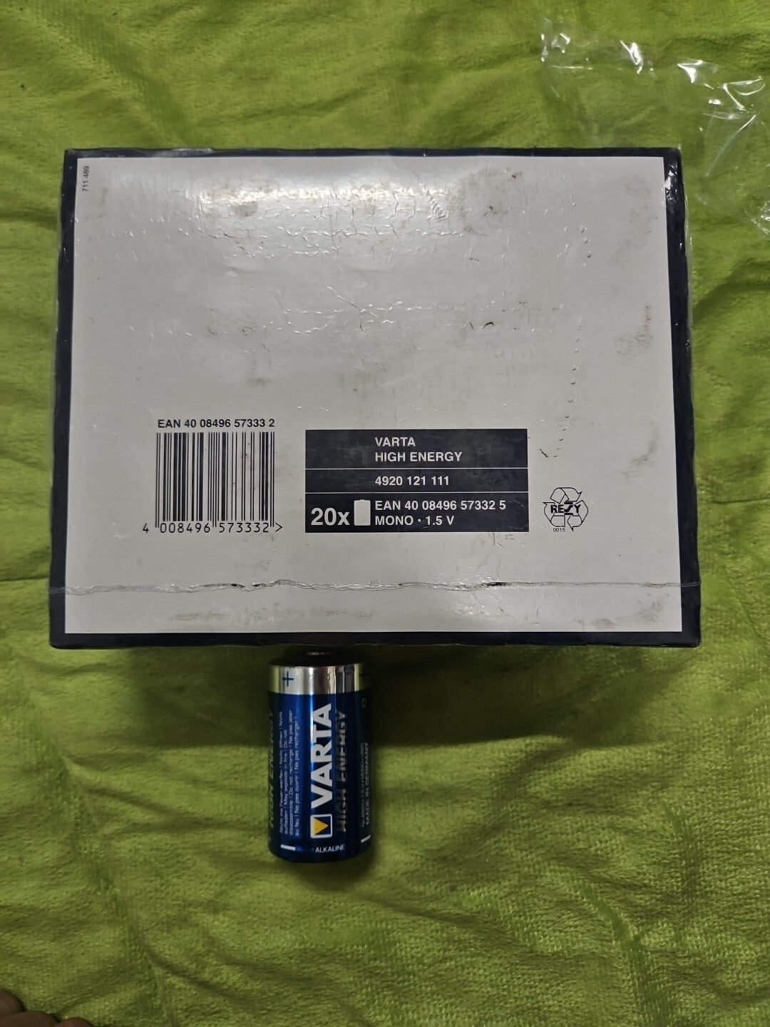 20x VARTA High ENERGY  Alkaline Batterie D Mono R20 4920 121 111, NEU/OVP, NEW