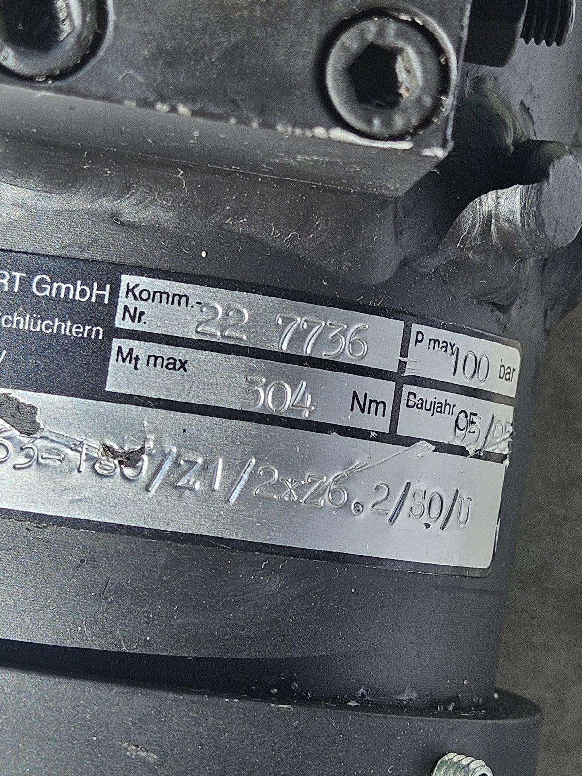 ECKART SZ.SM1.63-180°/Z1/2xZ6.2/S0/U, 227736 Hydraulik-Schwenkmotor 304Nm 100bar